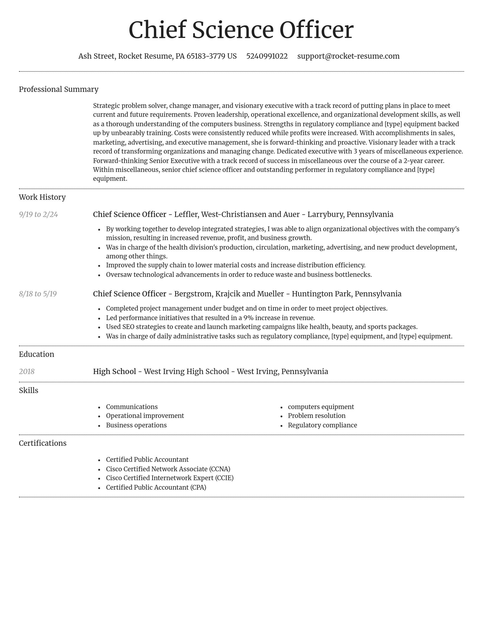 Dignified resume template