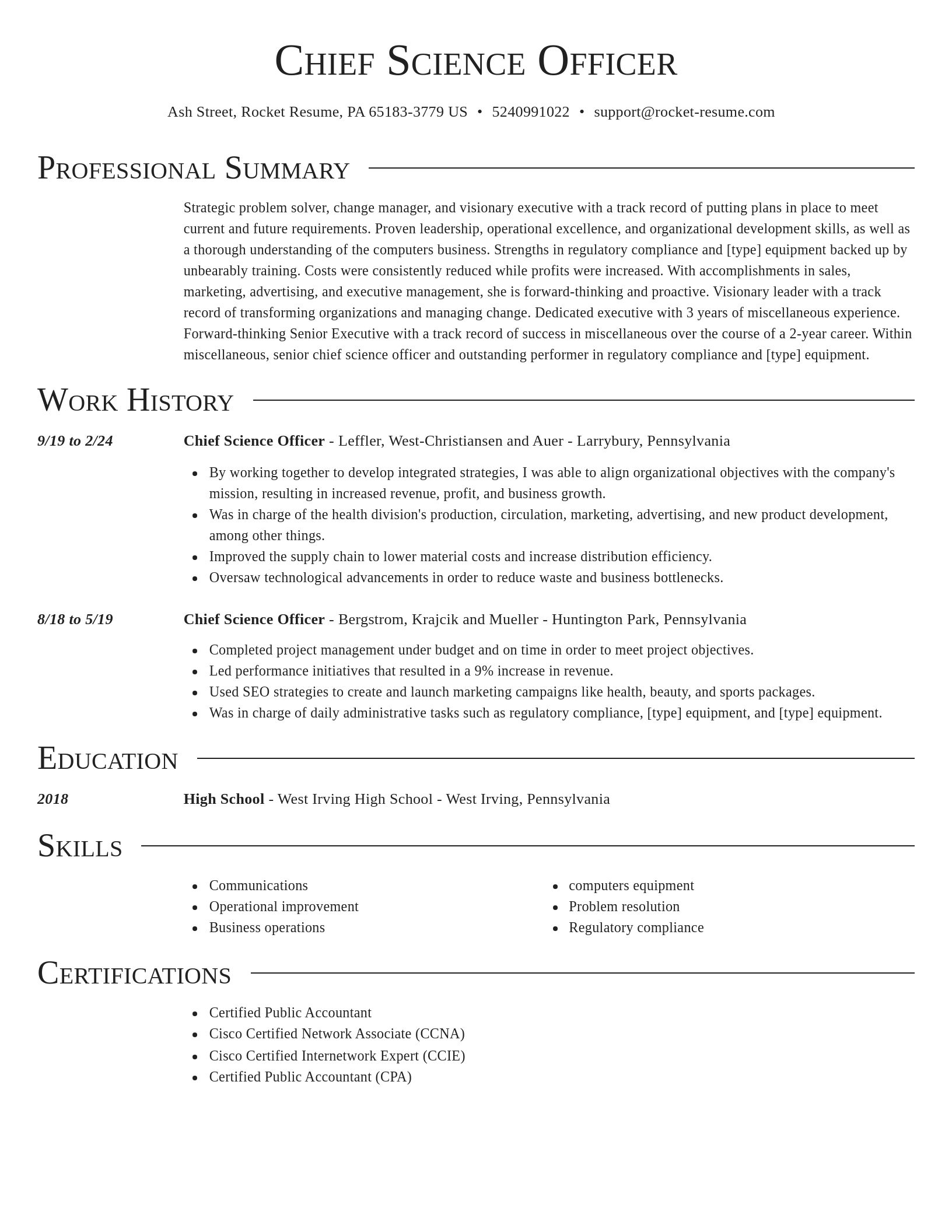 Director resume template