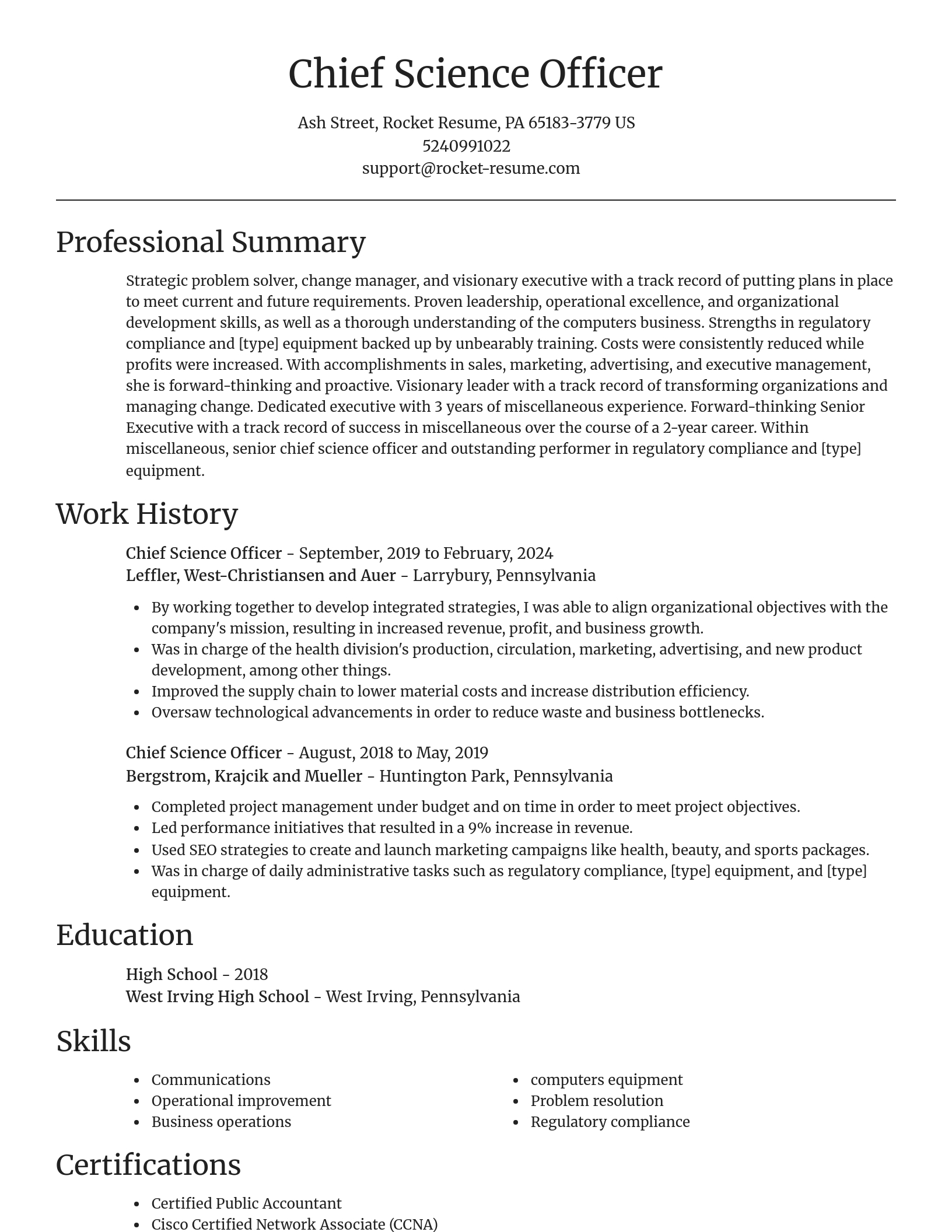Focal Point resume template