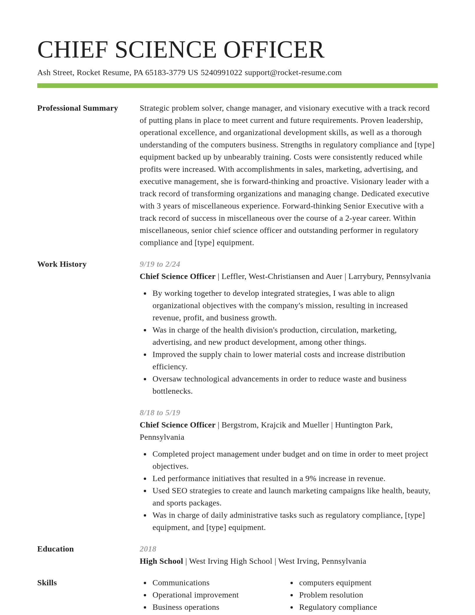 Smart resume template