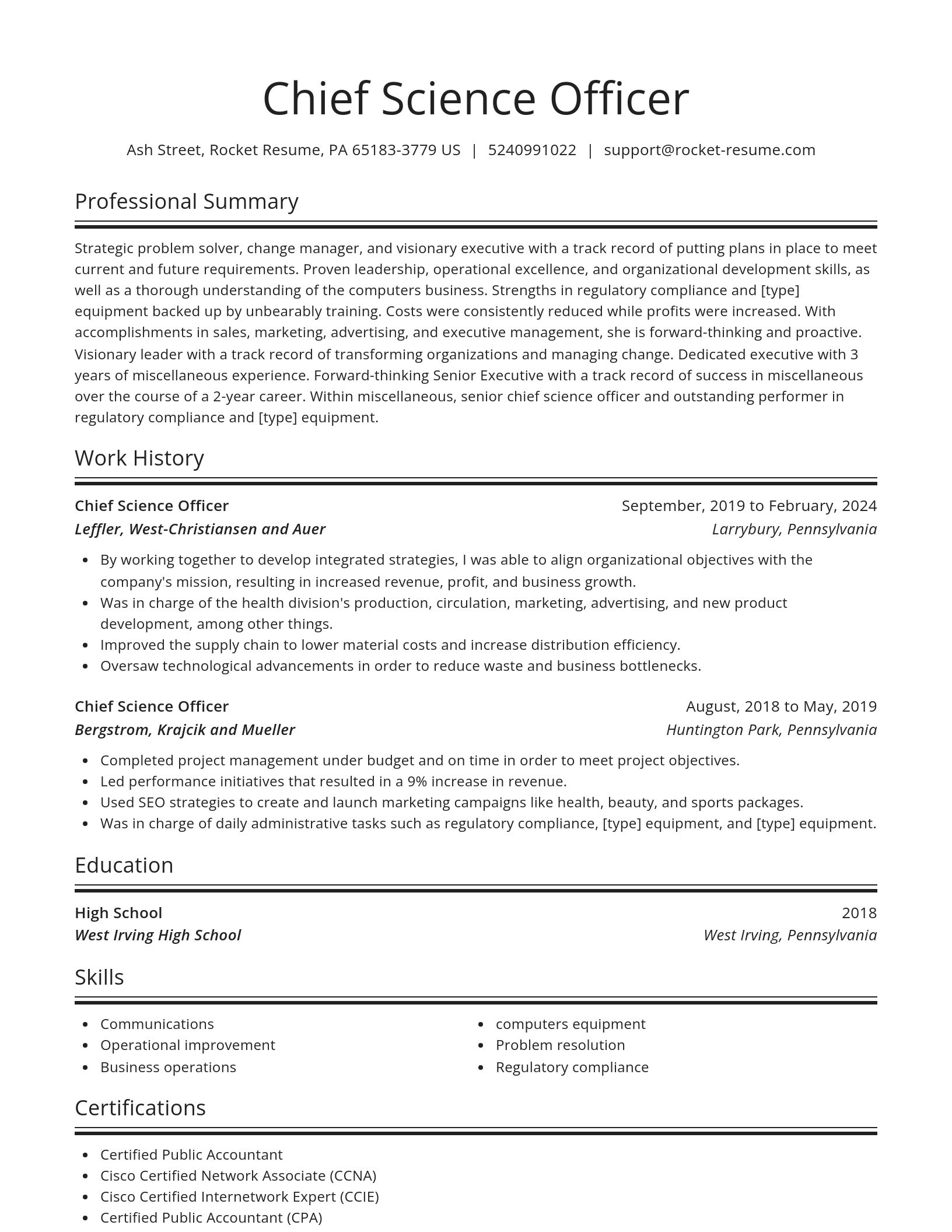 Spotlight resume template