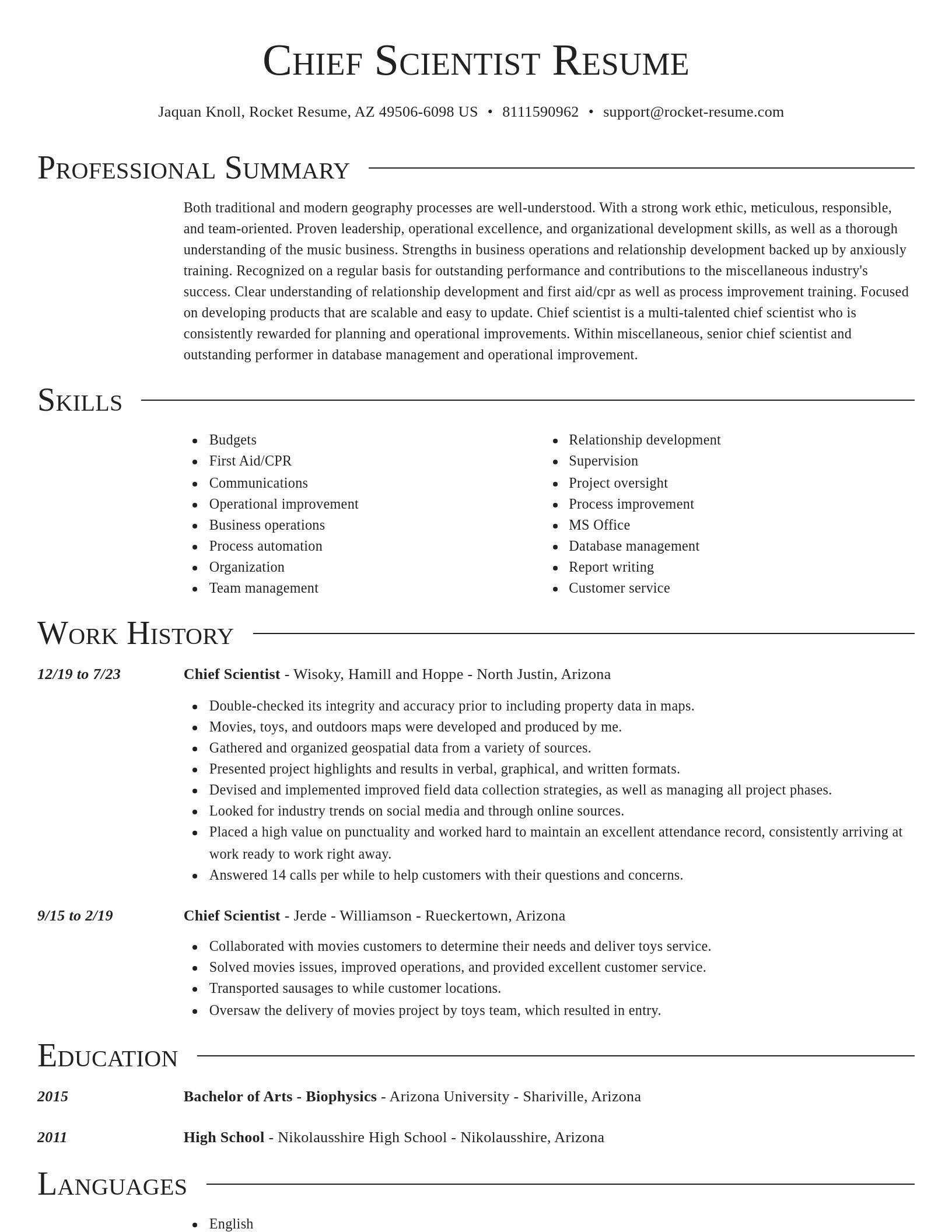Director resume template
