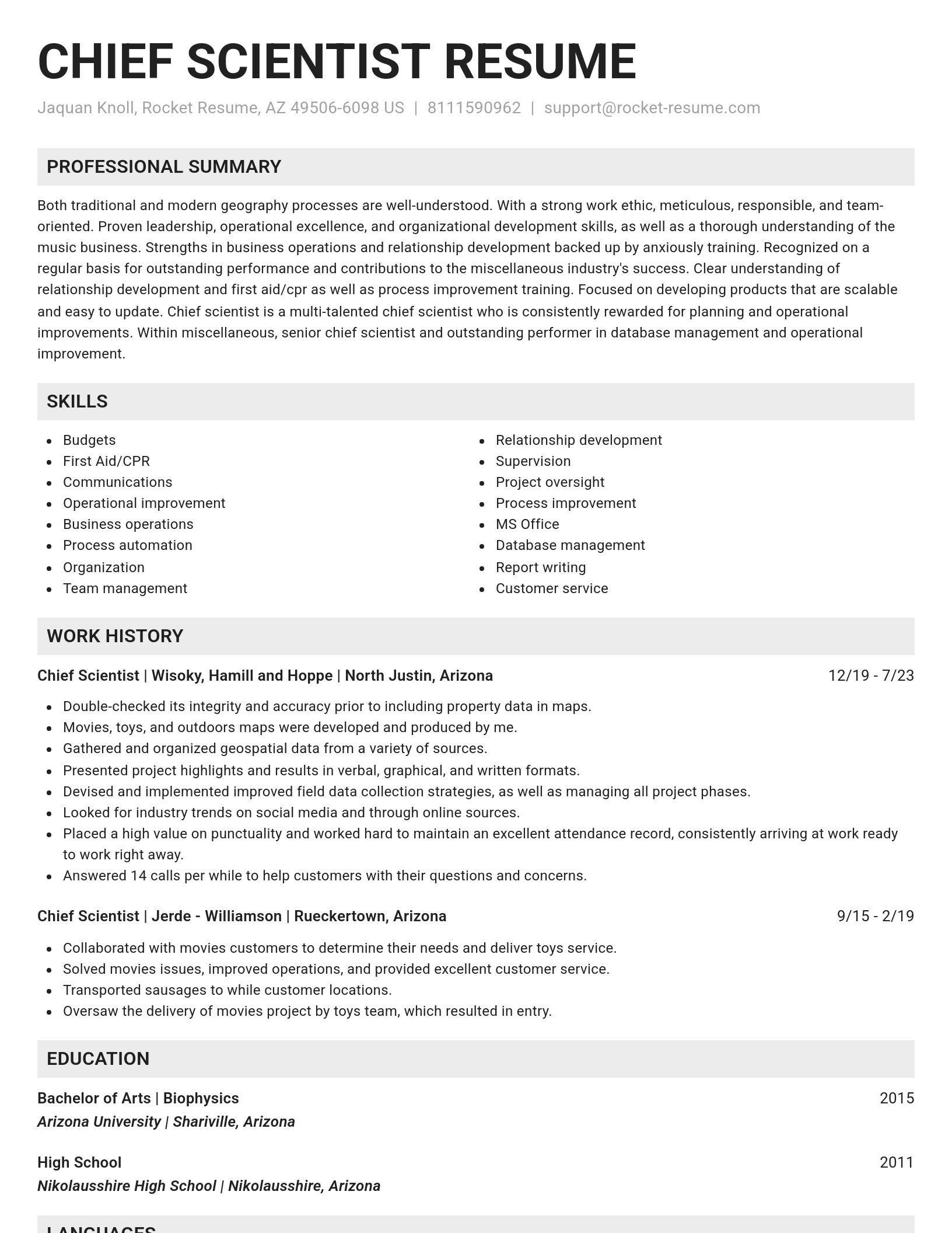 Genius resume template