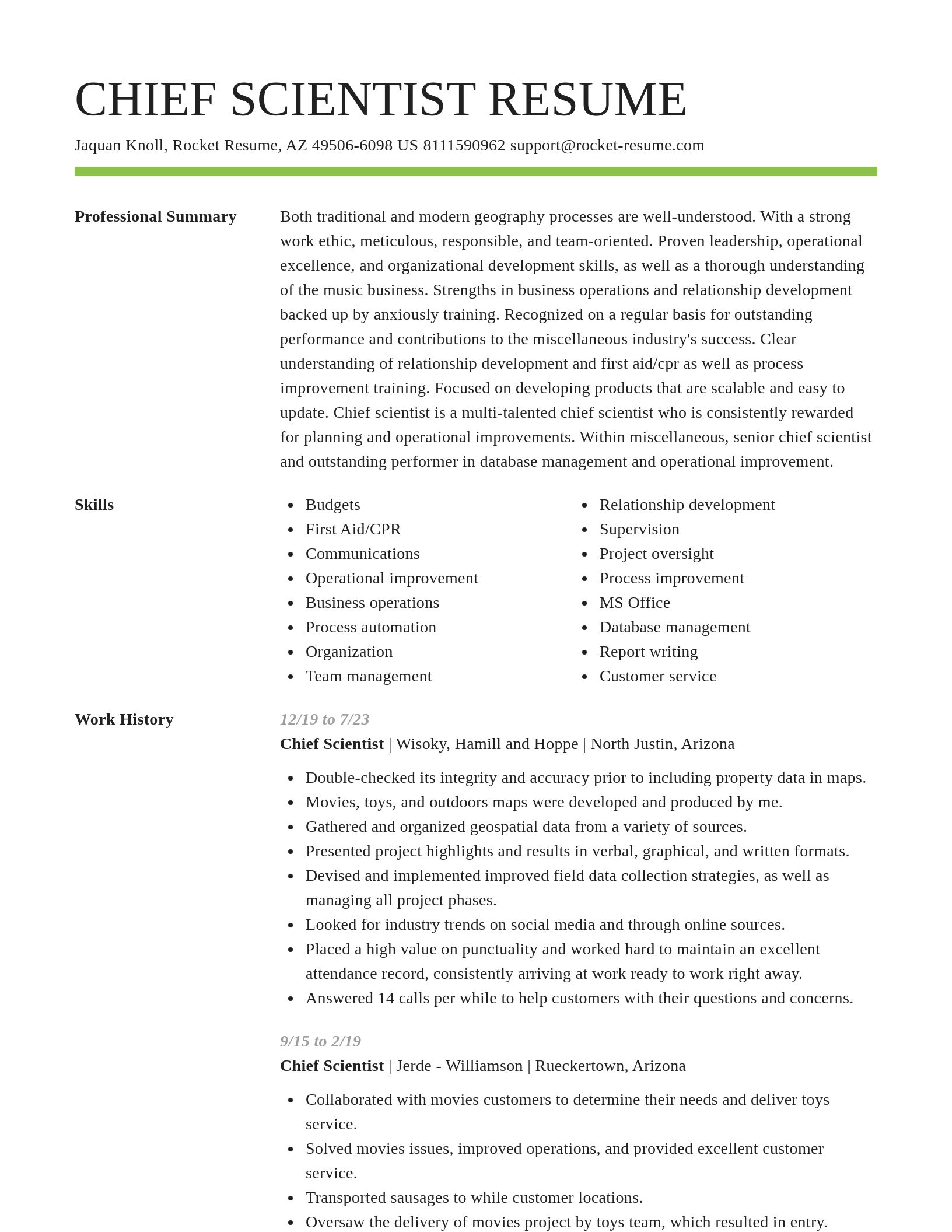 Smart resume template
