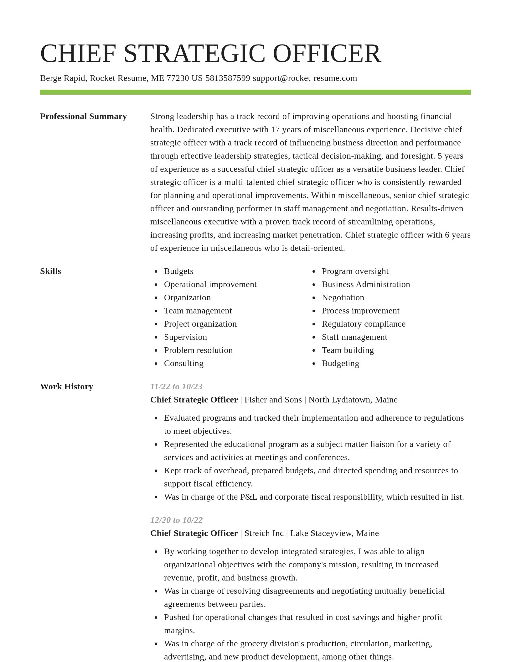 Smart resume template