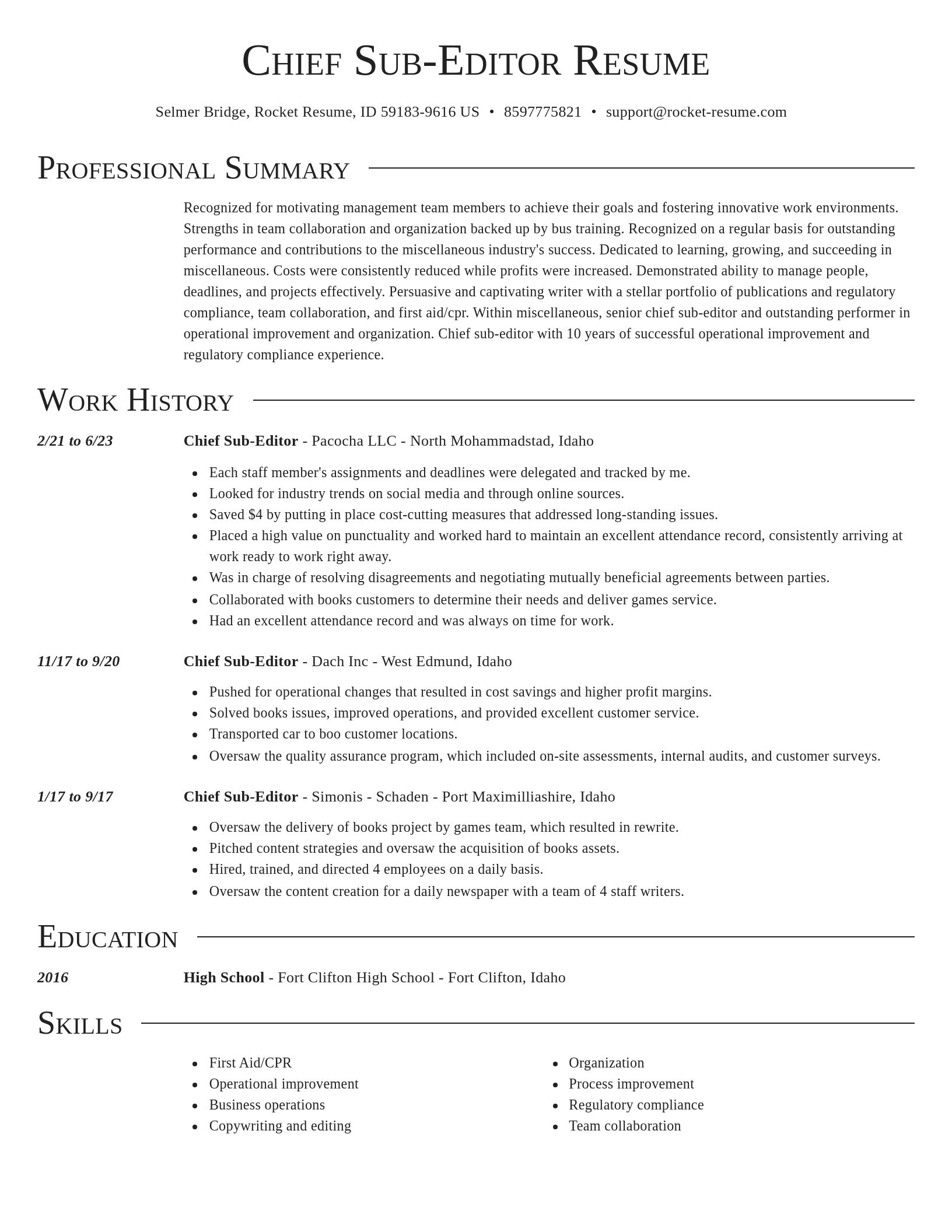 Director resume template