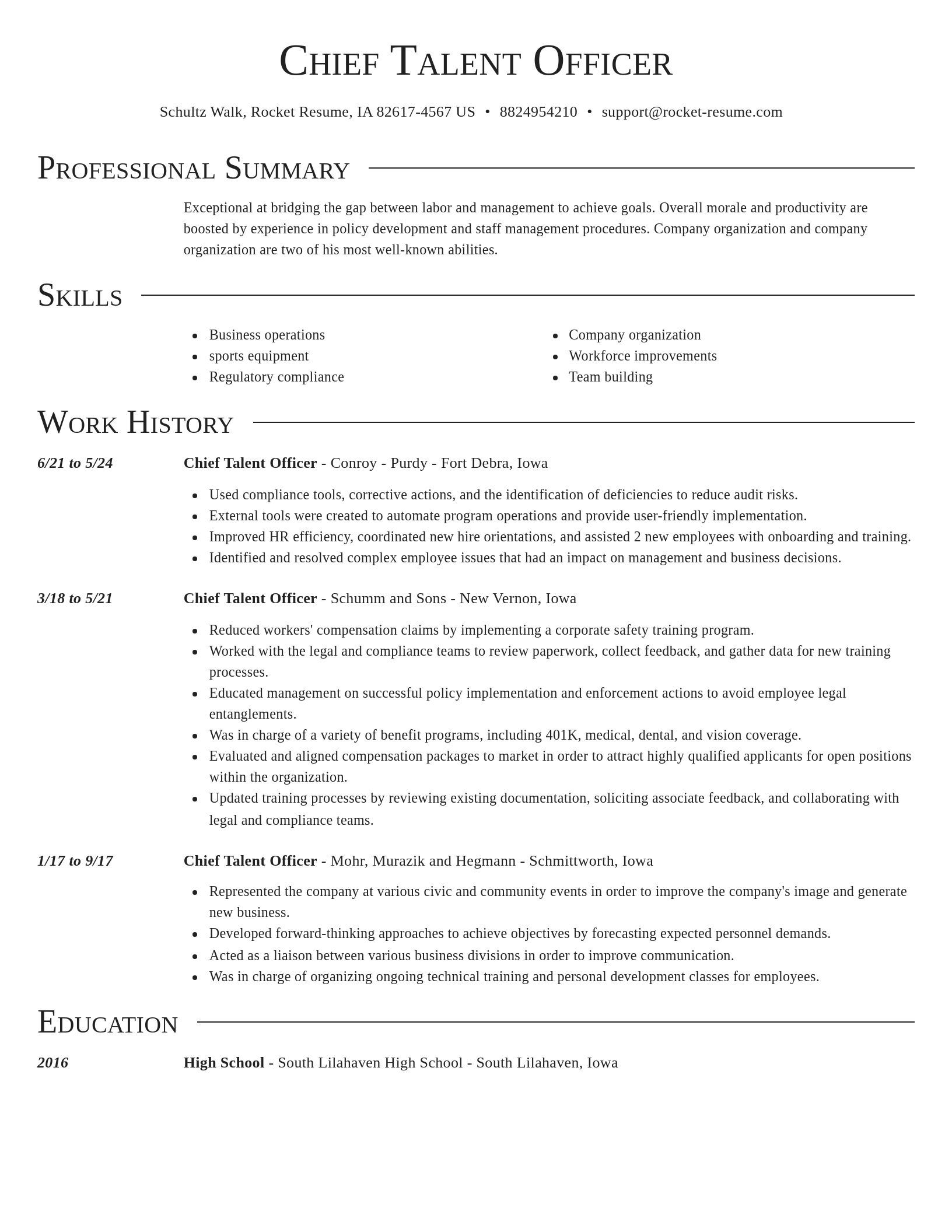 Director resume template