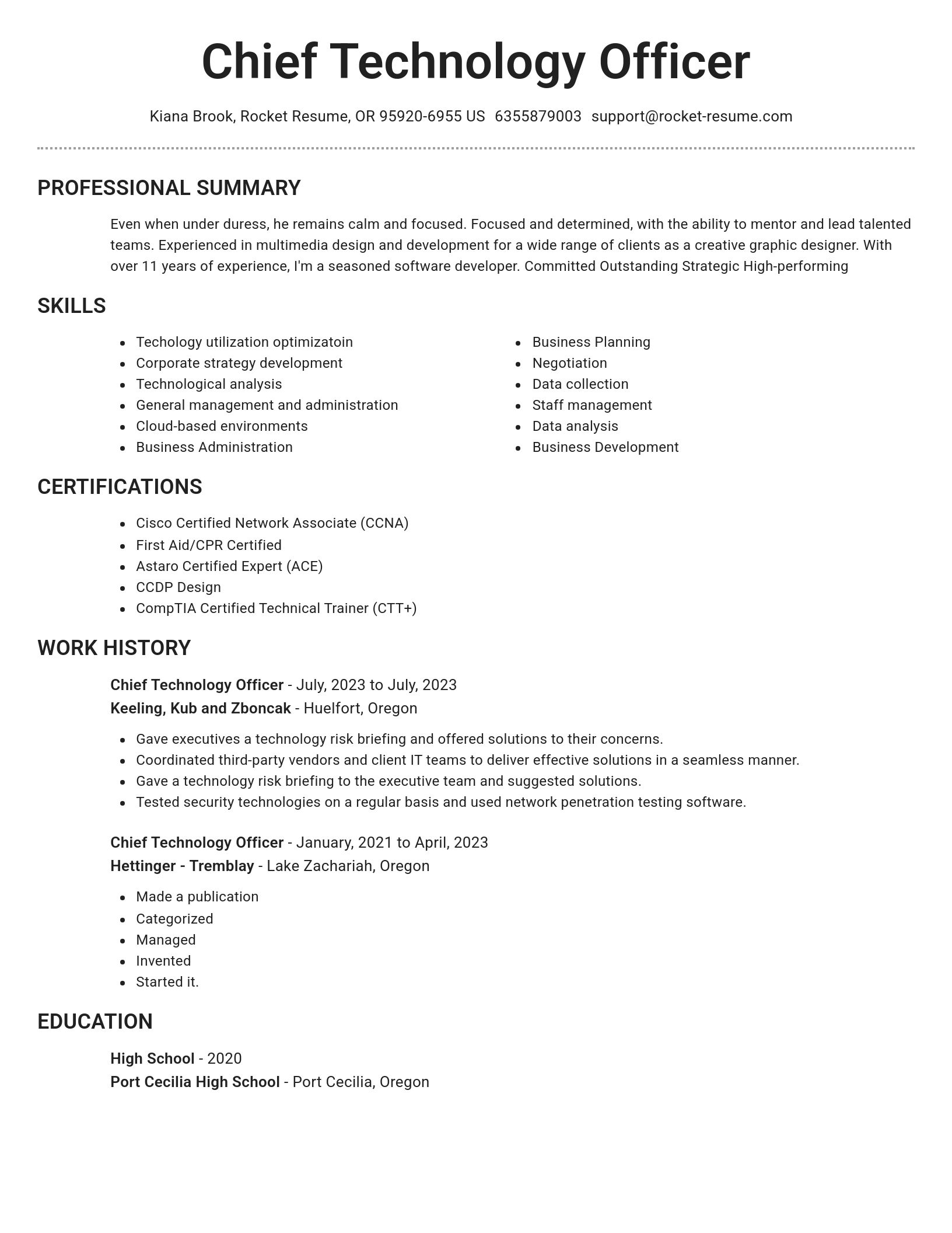 Brilliant resume template