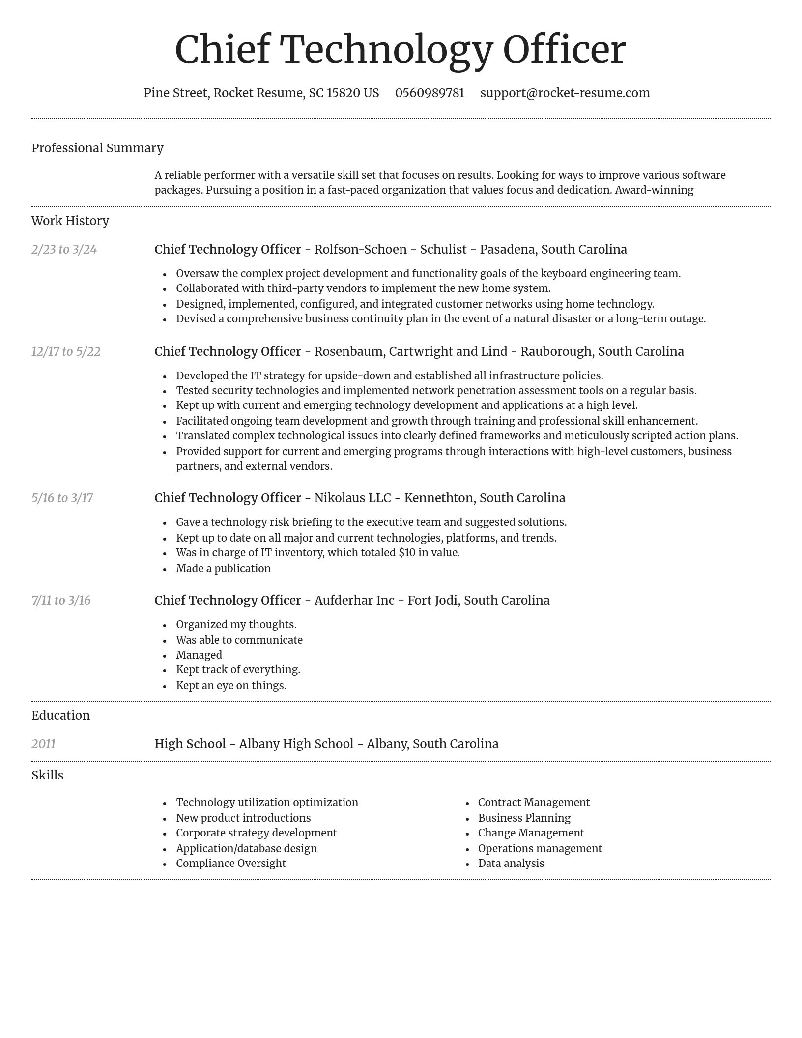 Dignified resume template