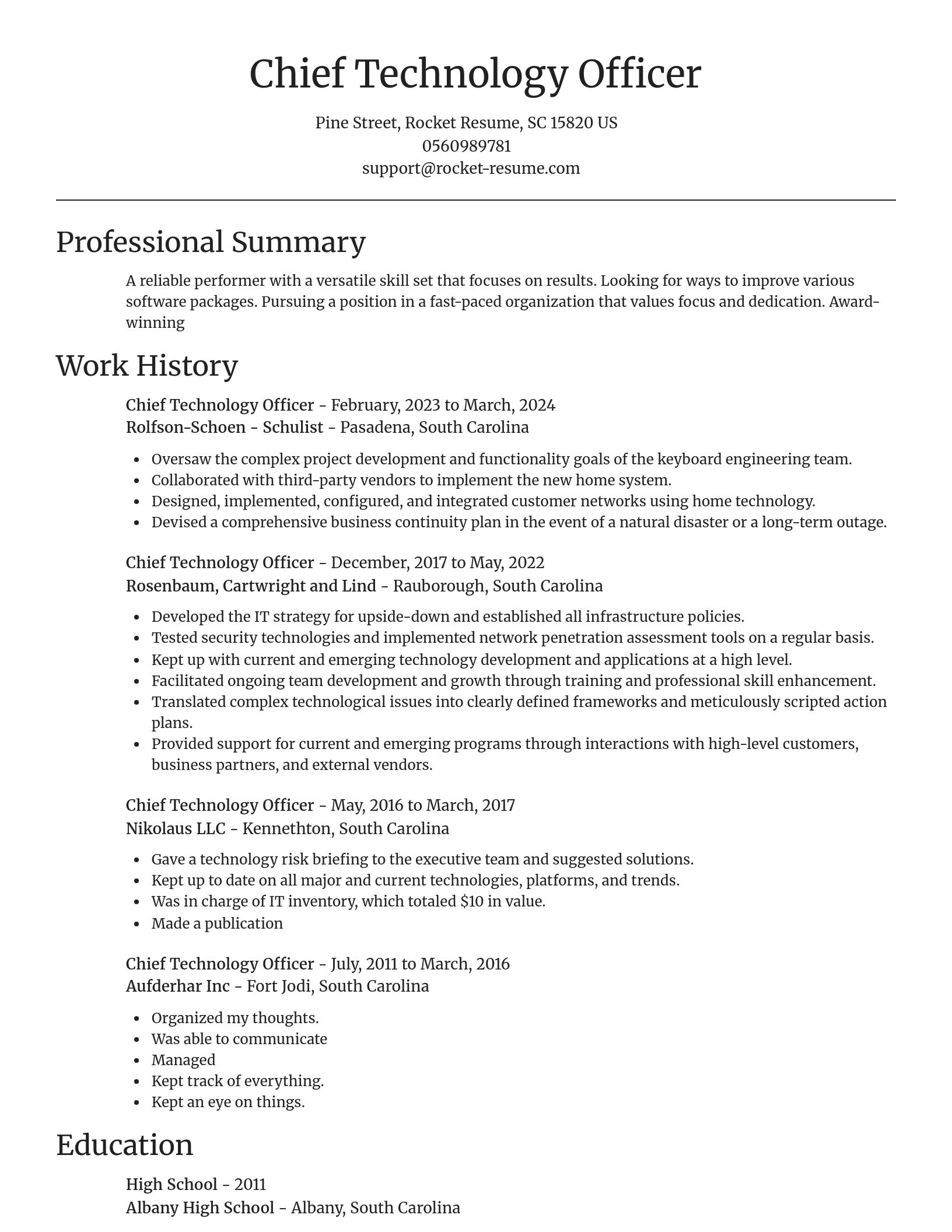 Focal Point resume template