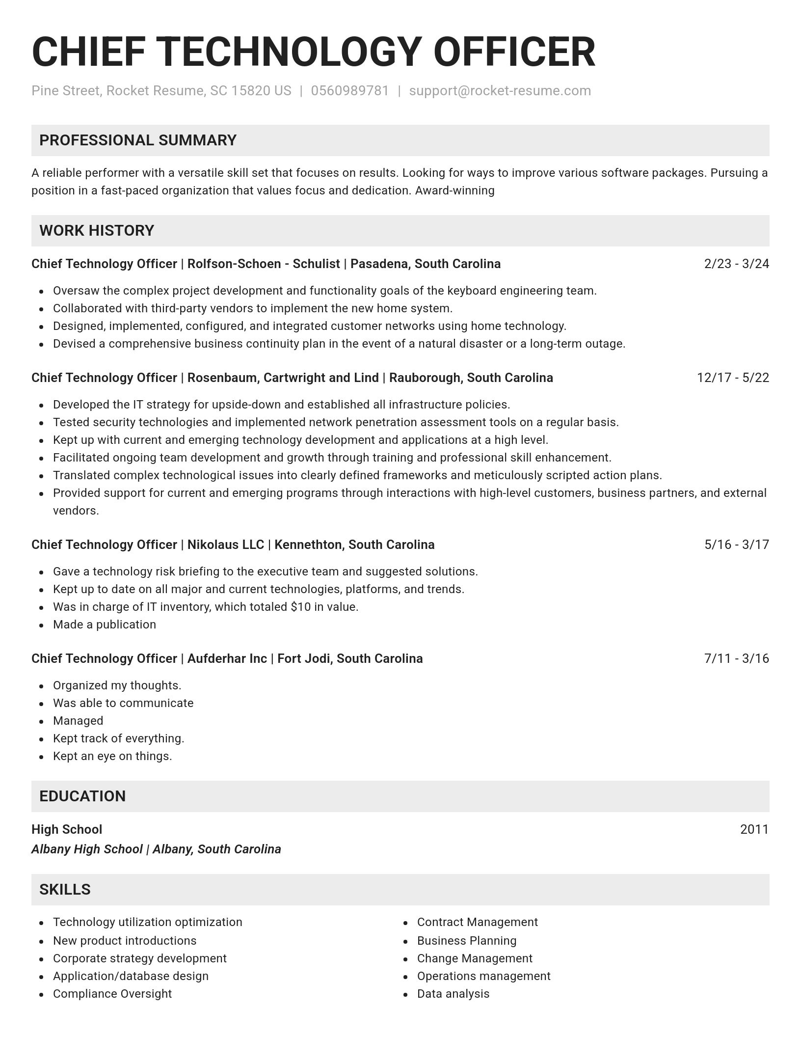 Genius resume template