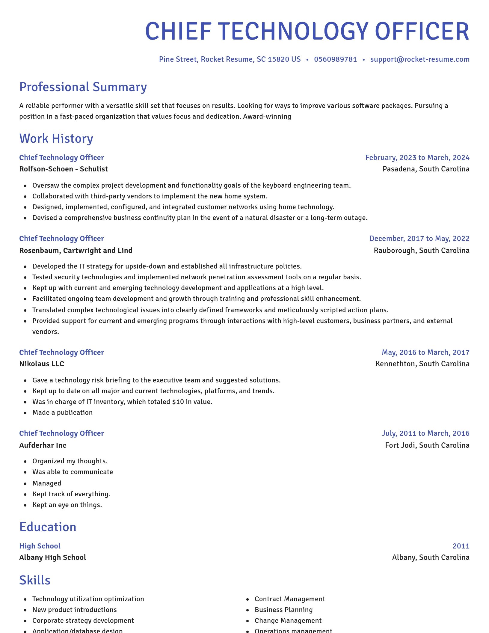 Novel resume template
