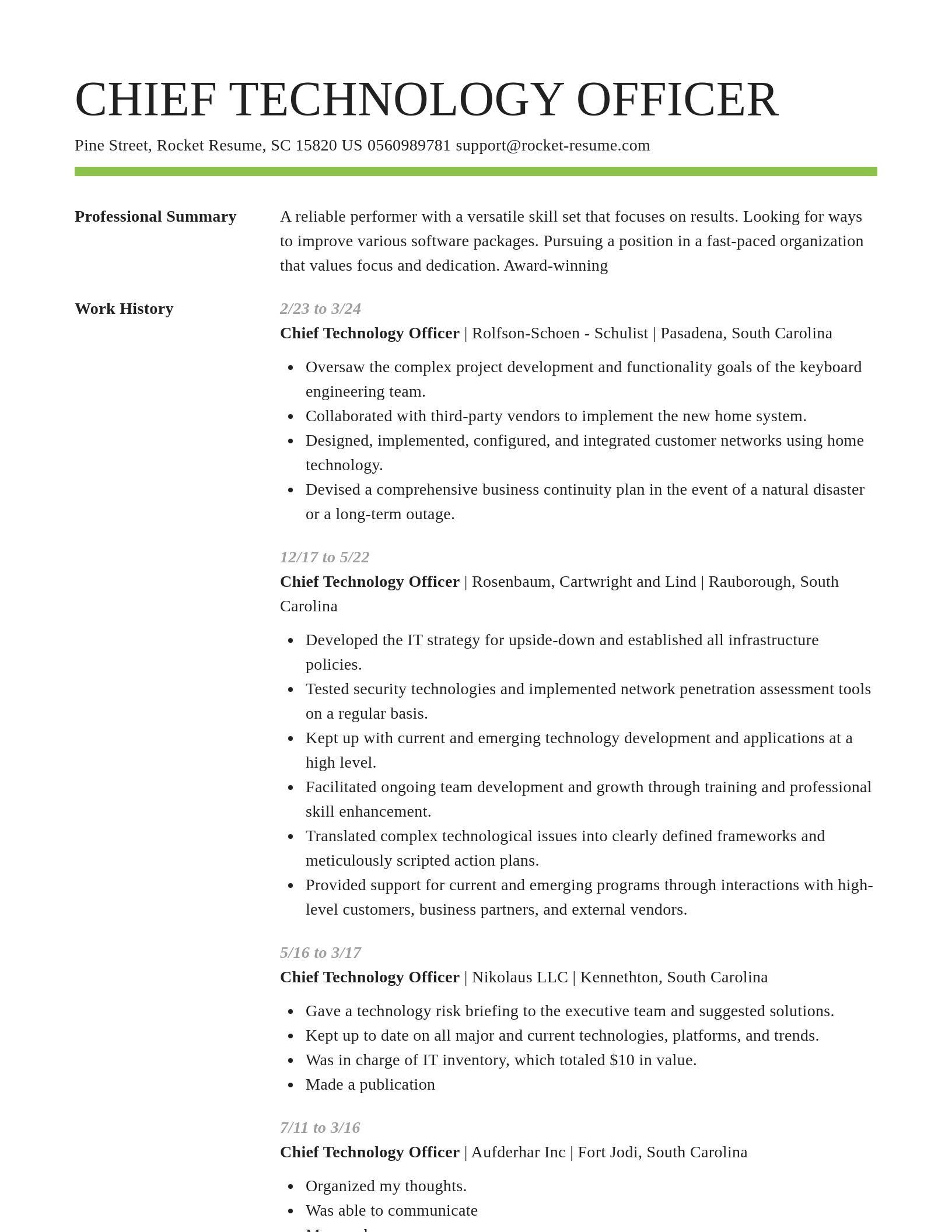 Smart resume template