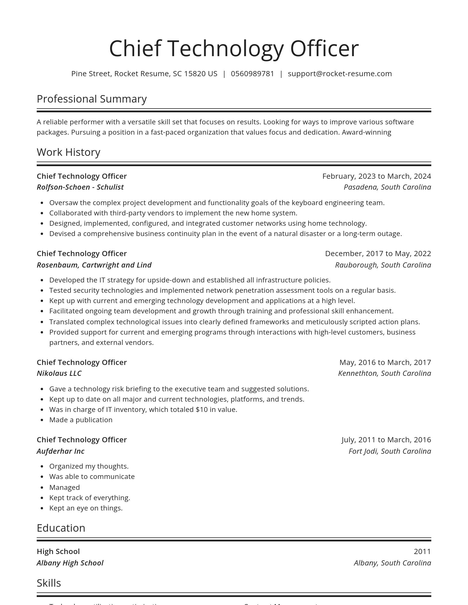 Spotlight resume template