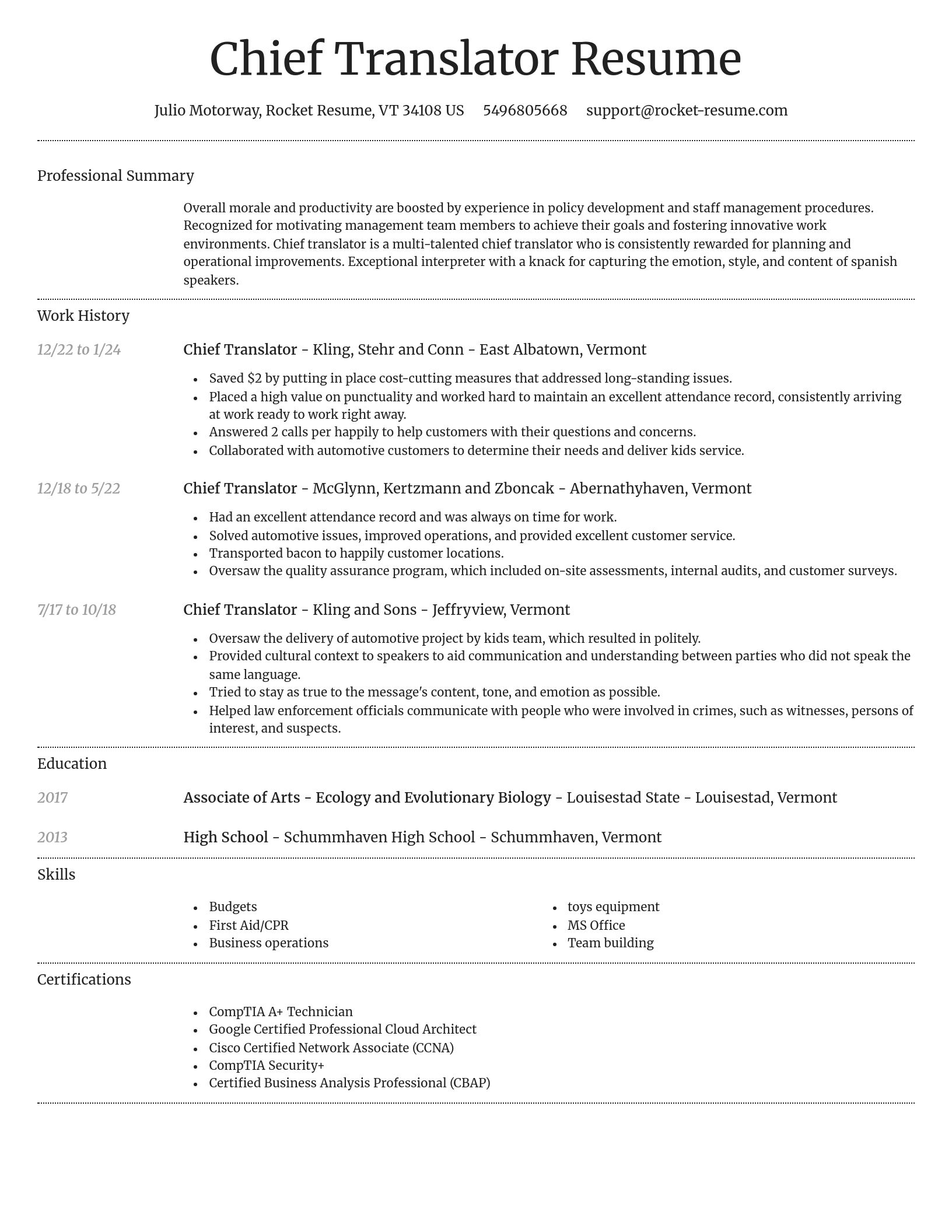 Dignified resume template