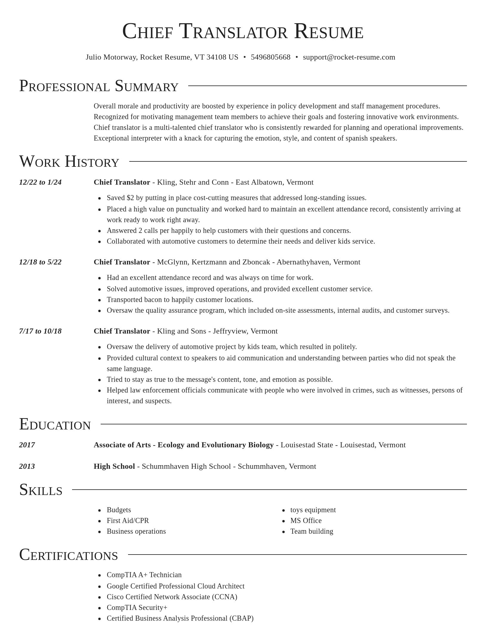 Director resume template