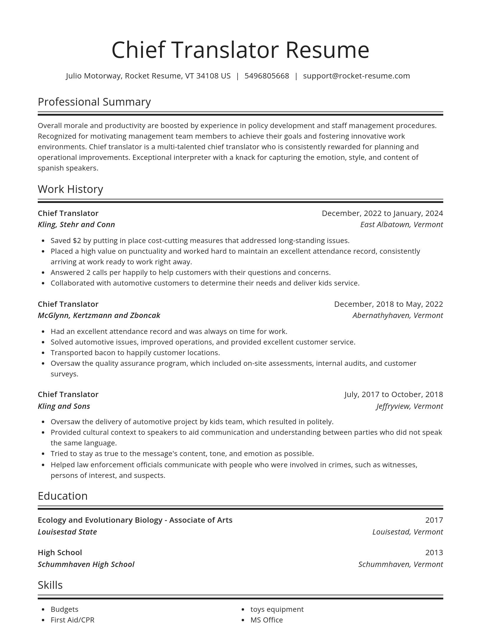 Spotlight resume template