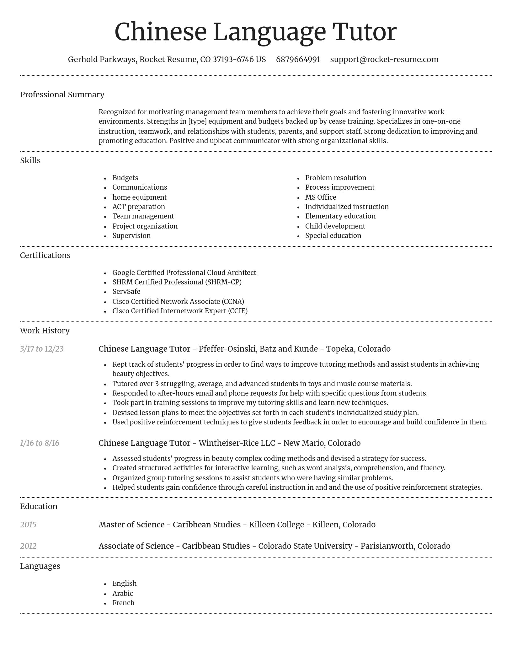 Dignified resume template