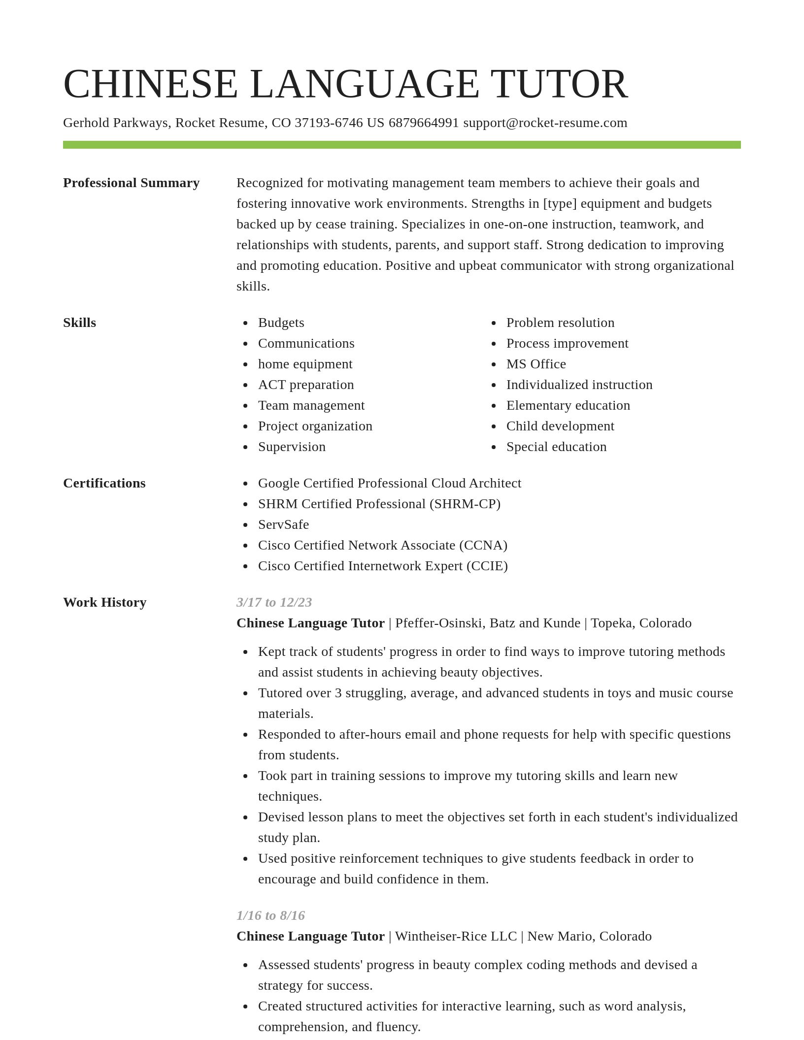 Smart resume template