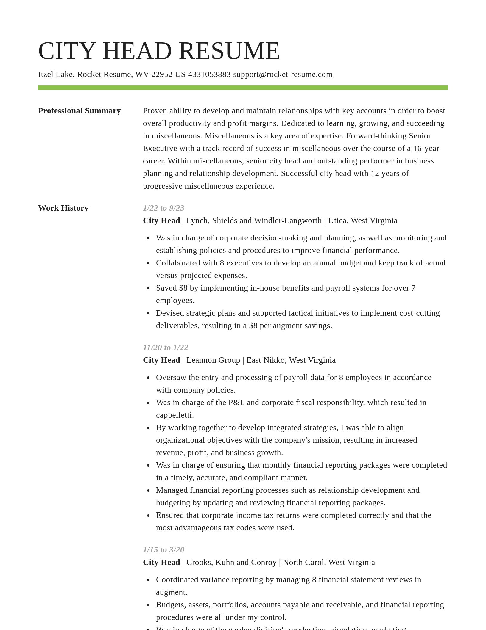 Smart resume template