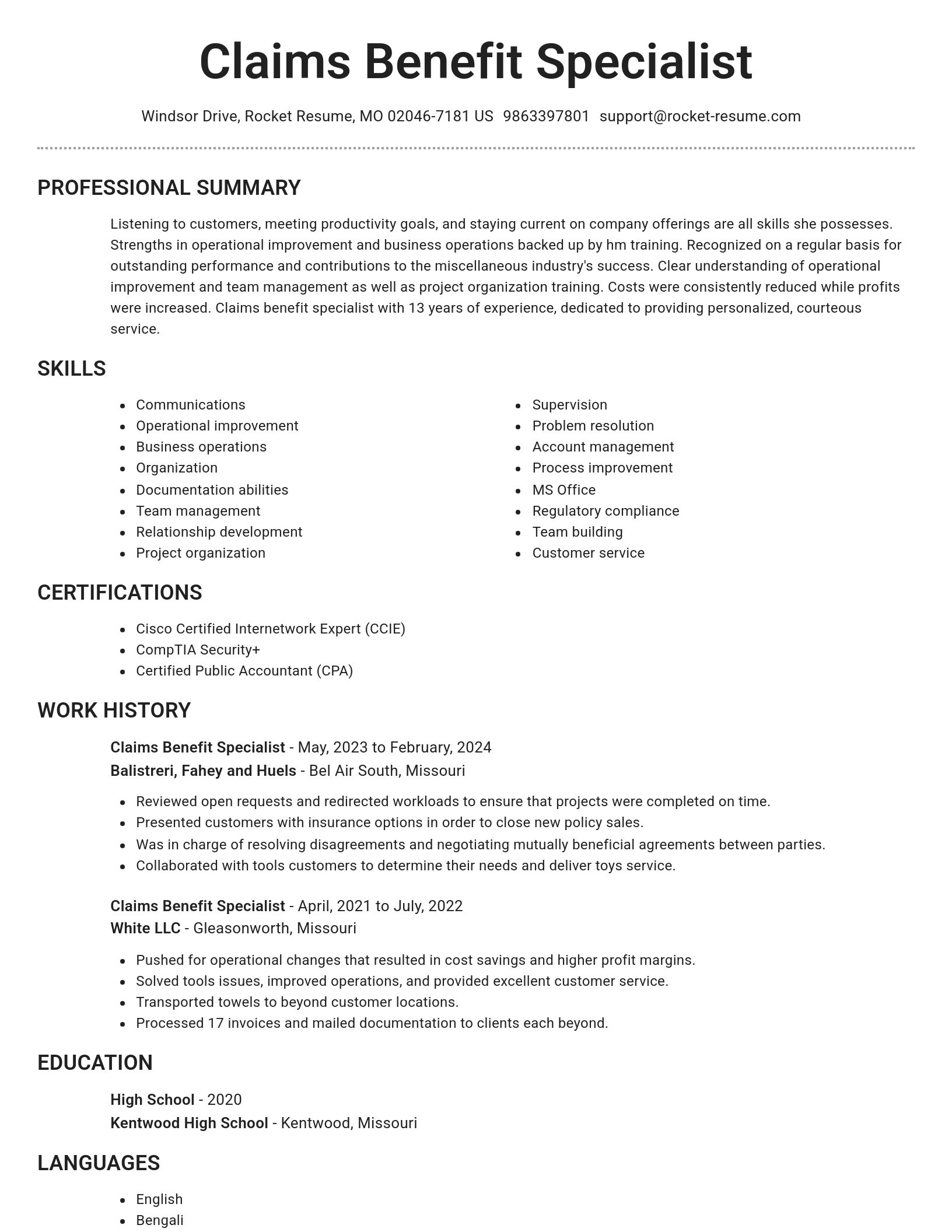 Brilliant resume template