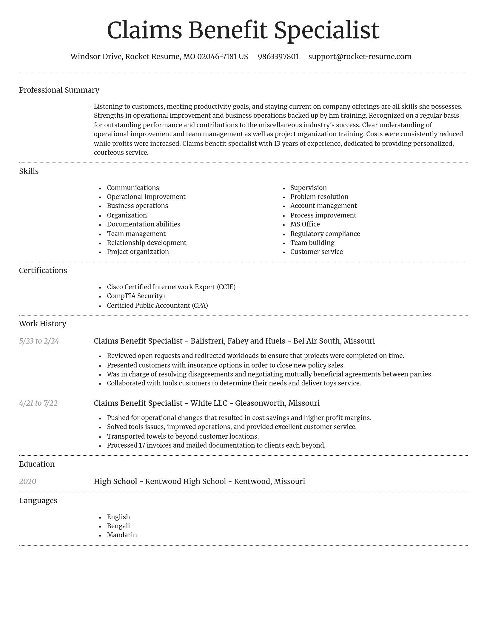 Dignified resume template