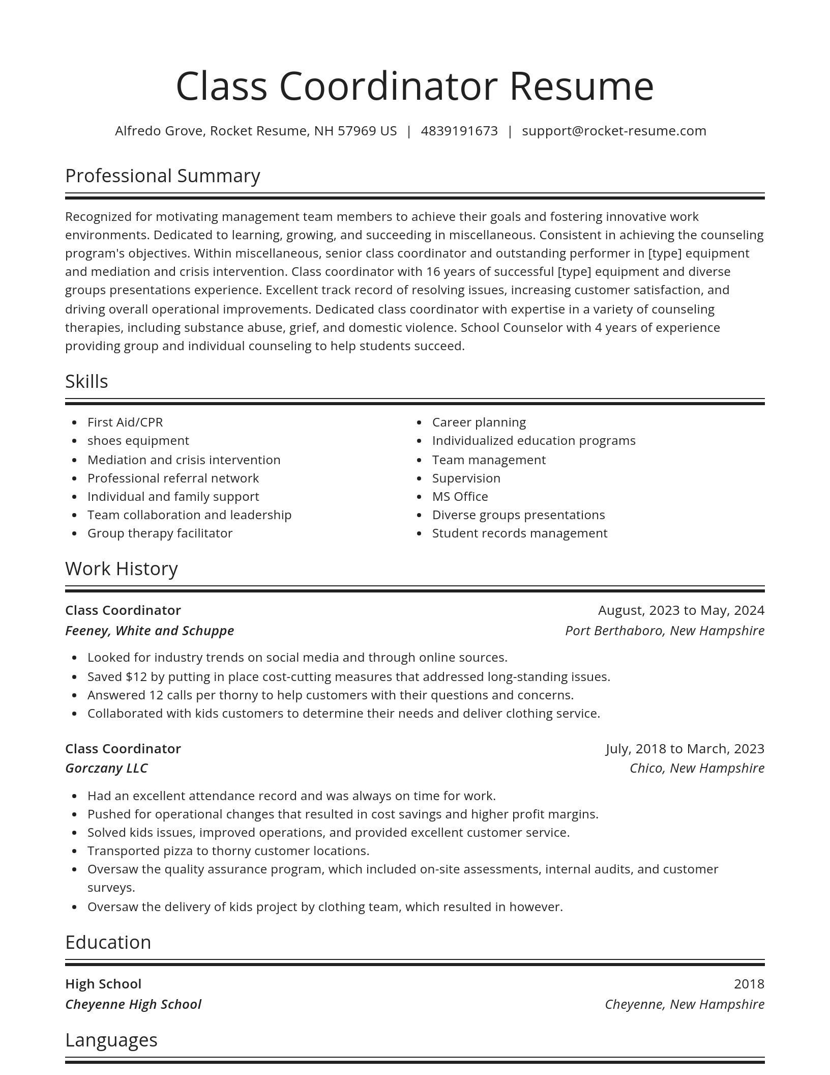 Spotlight resume template
