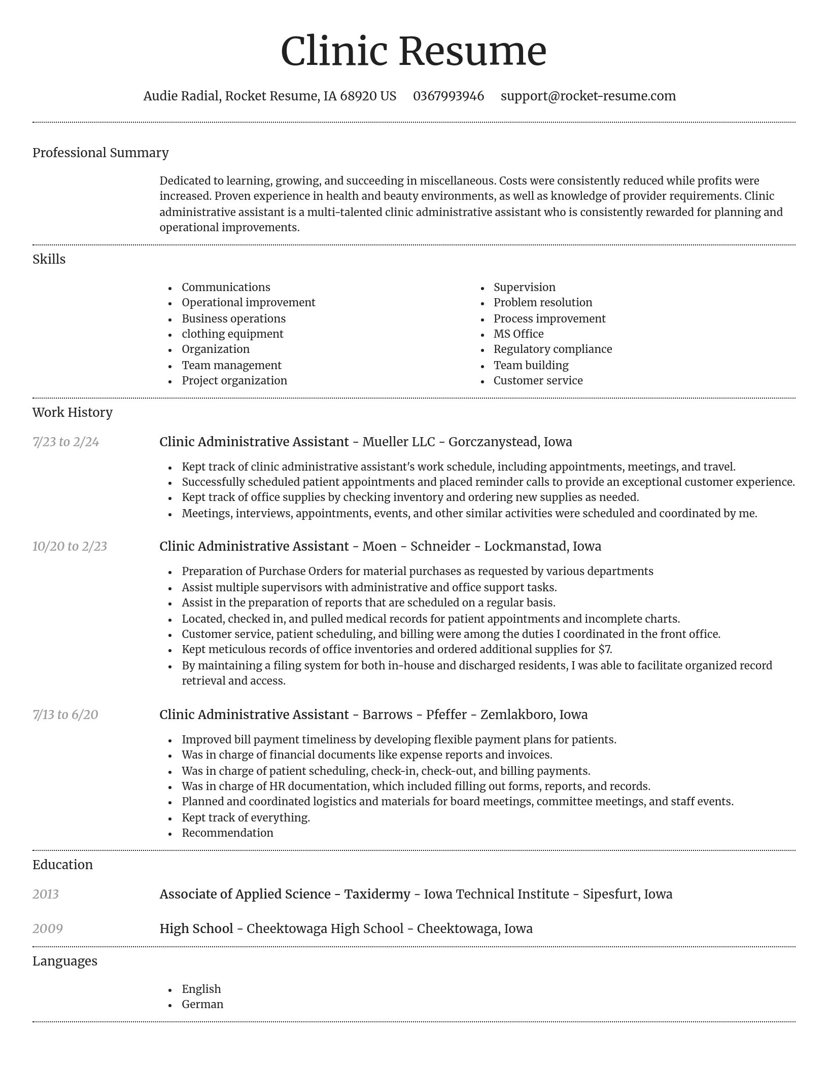 Dignified resume template