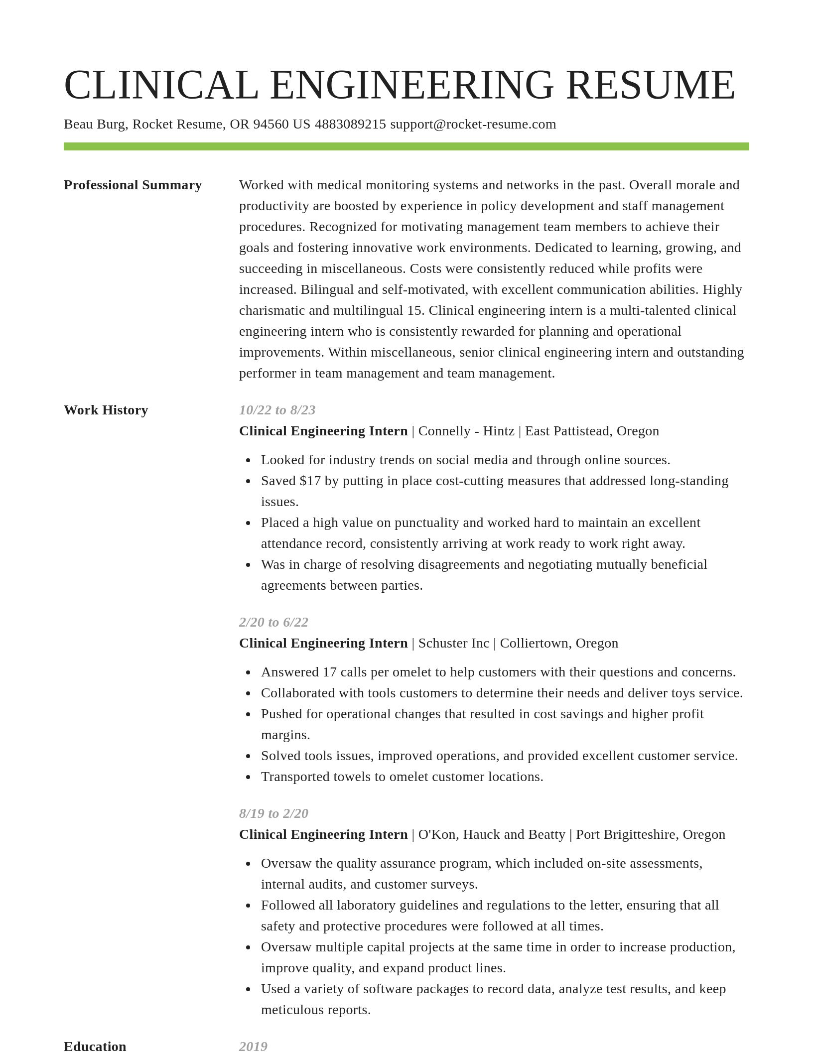 Smart resume template