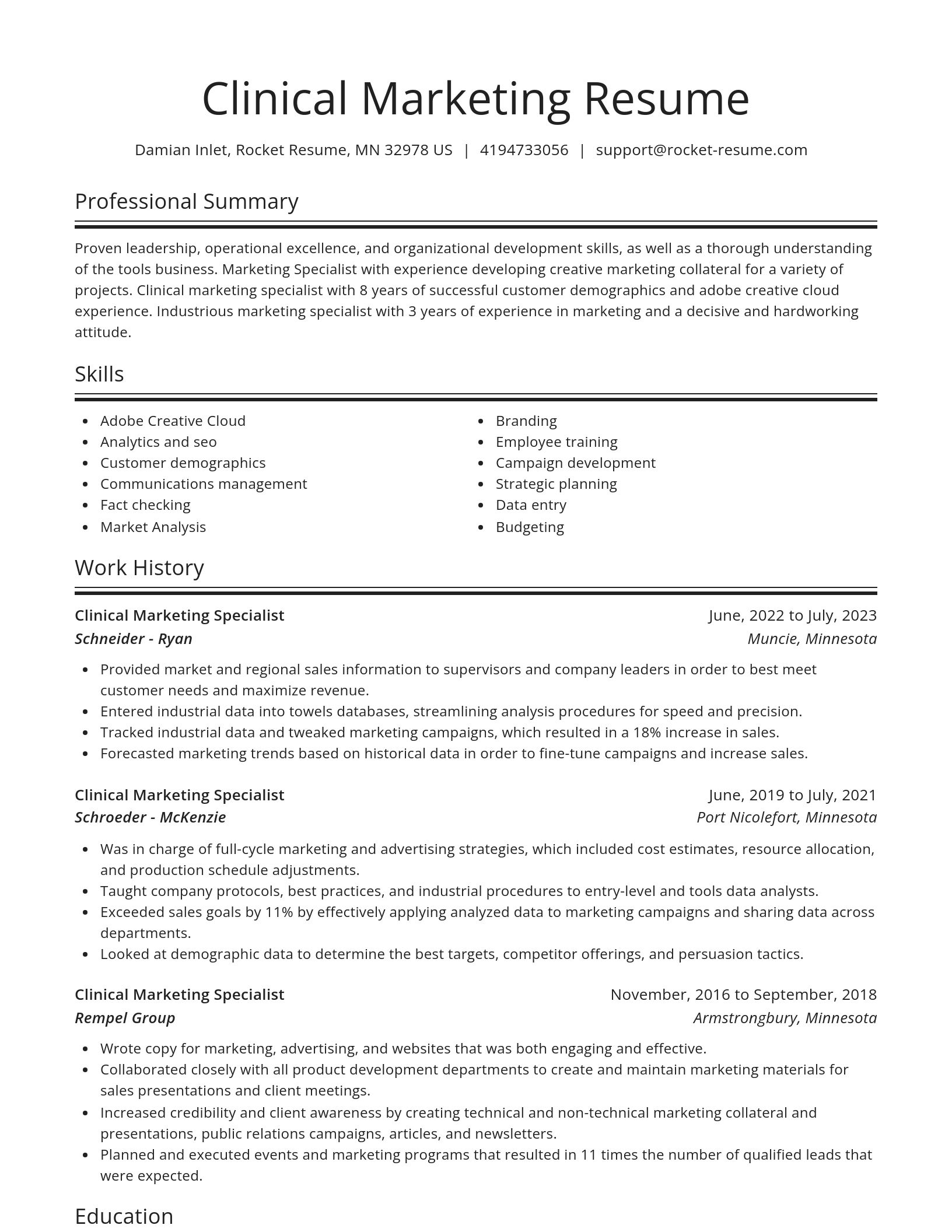 Spotlight resume template
