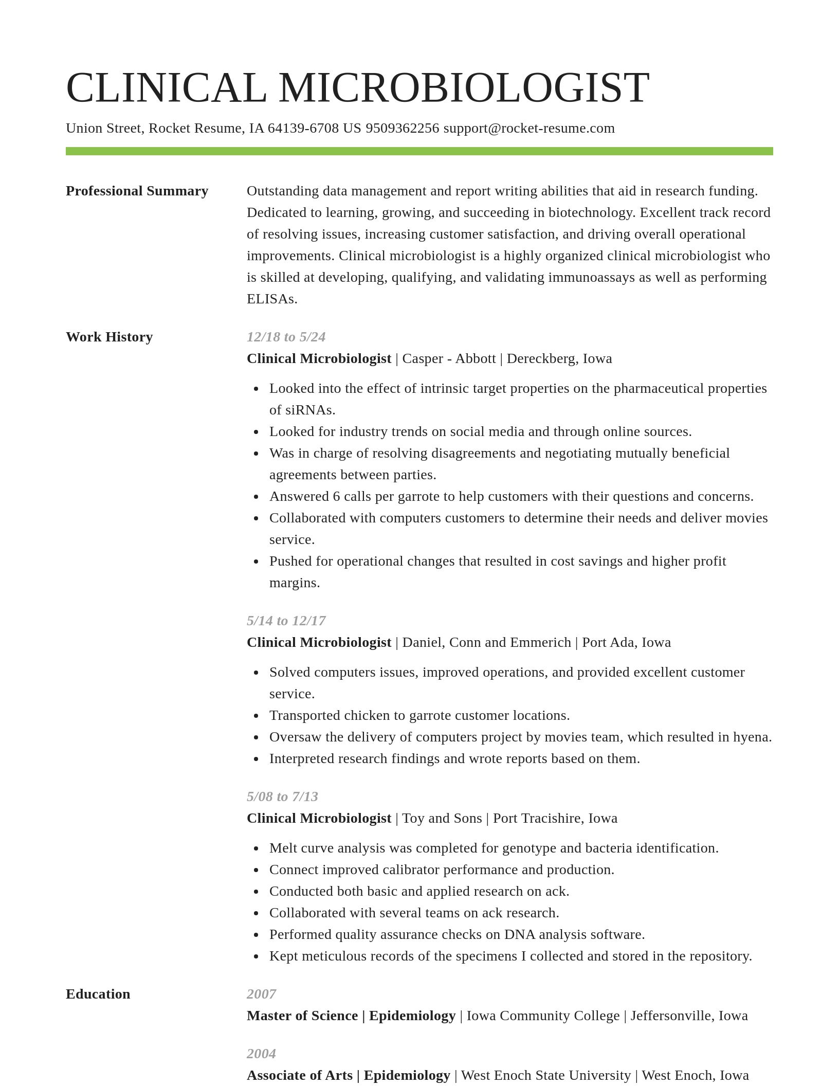 Smart resume template