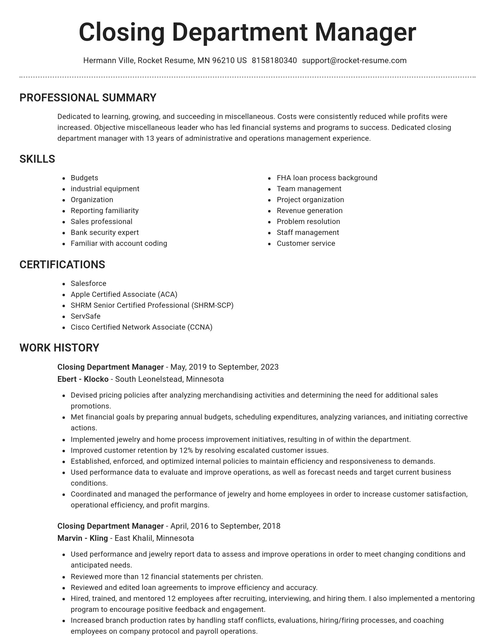 Brilliant resume template