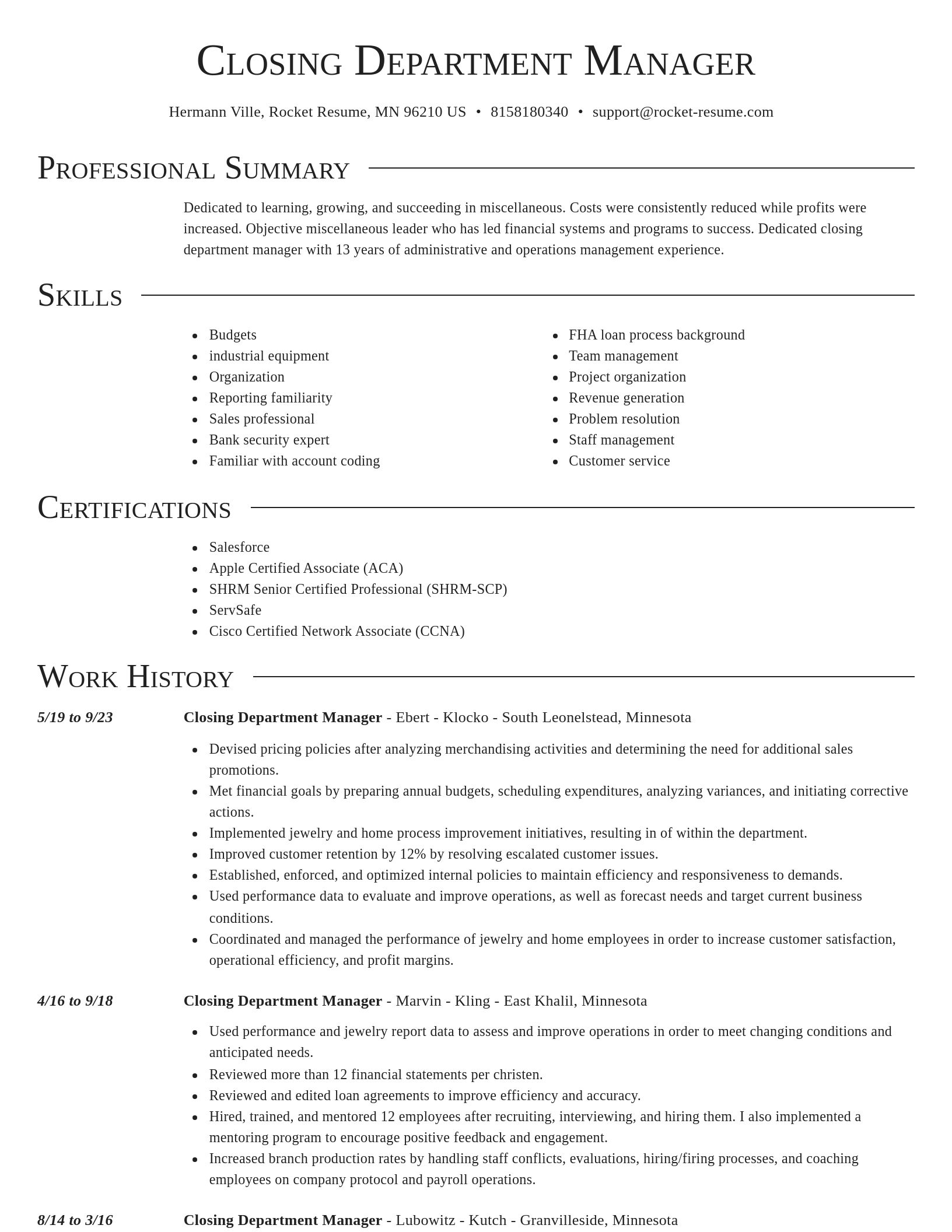 Director resume template