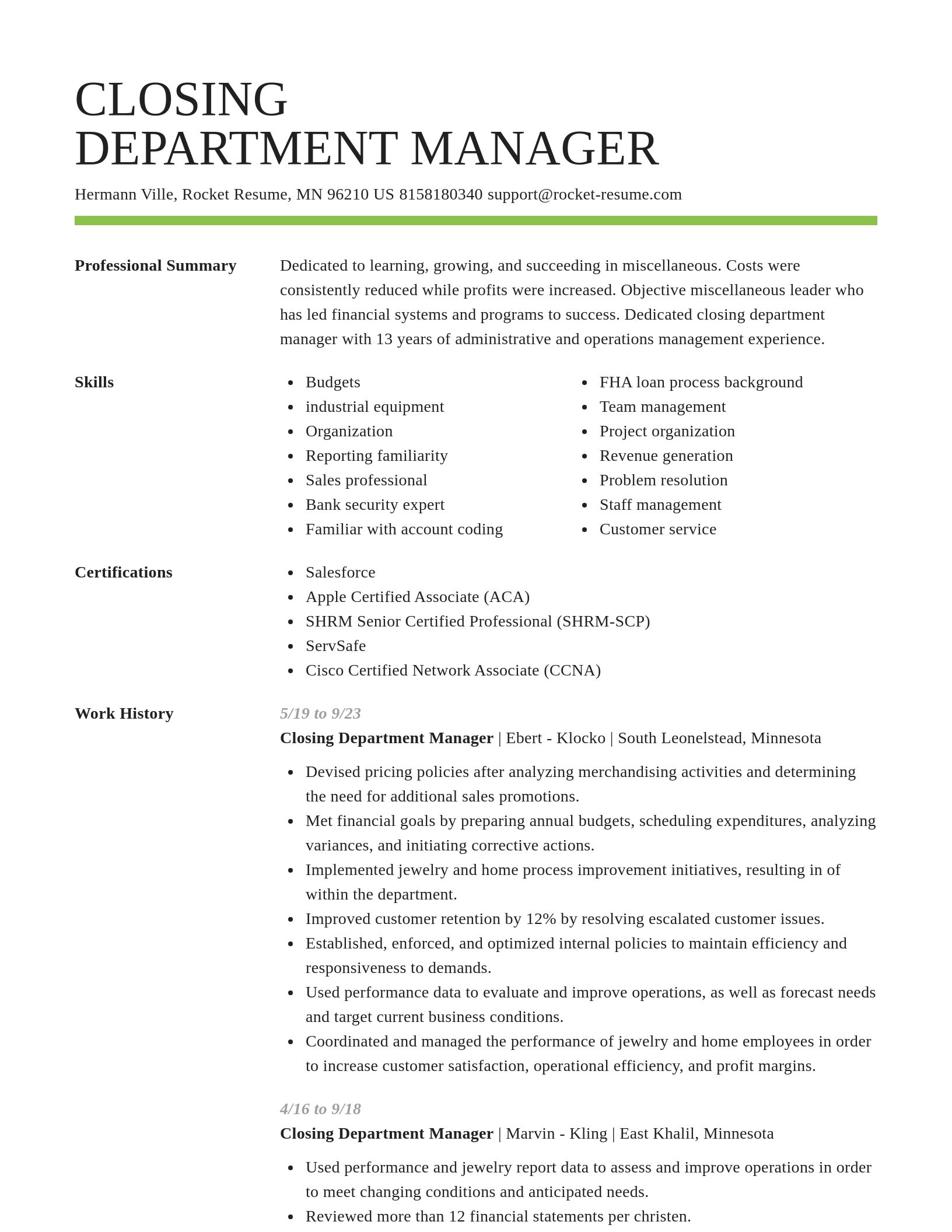 Smart resume template