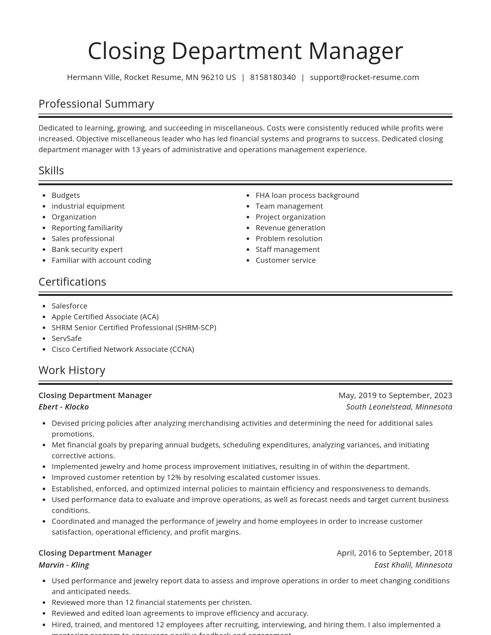 Spotlight resume template