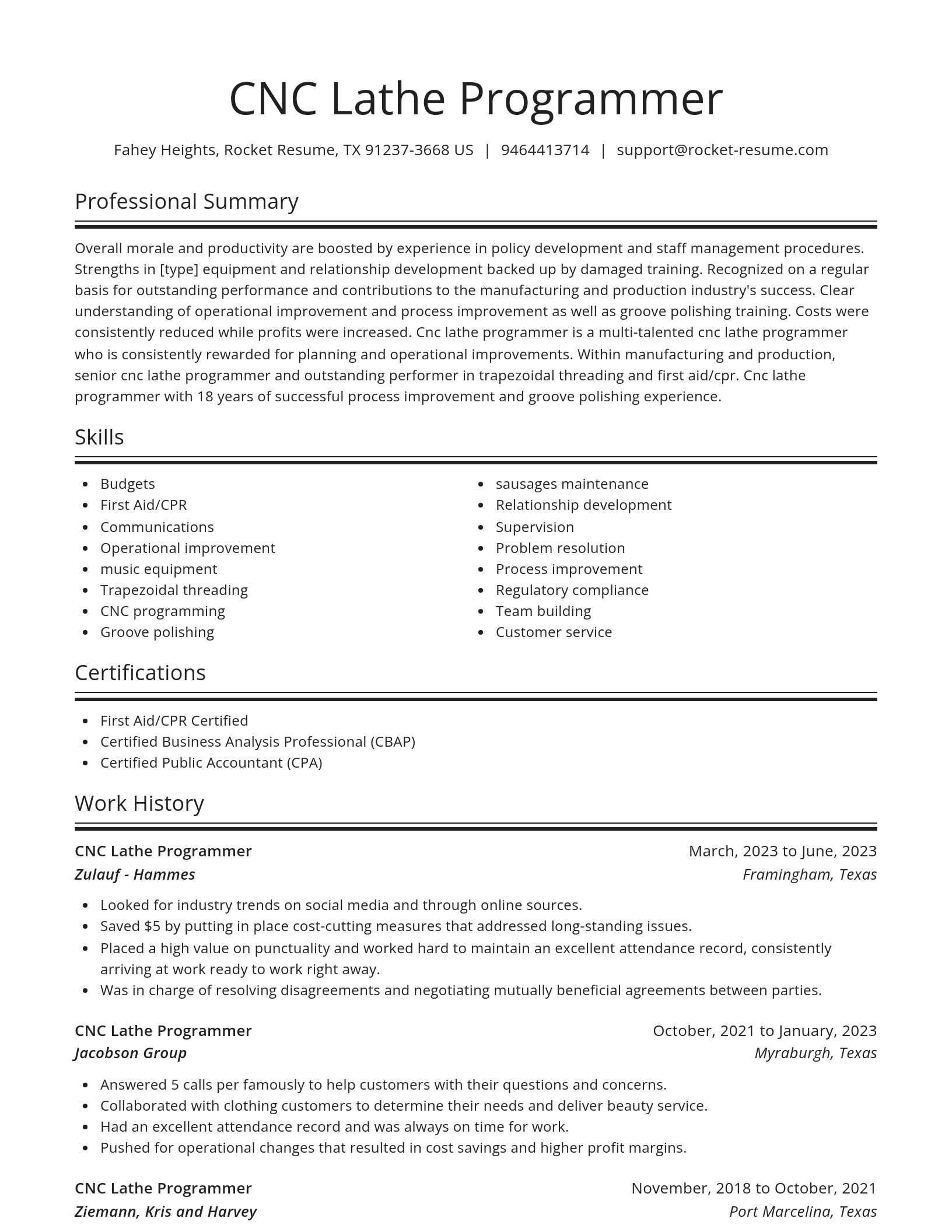 Spotlight resume template