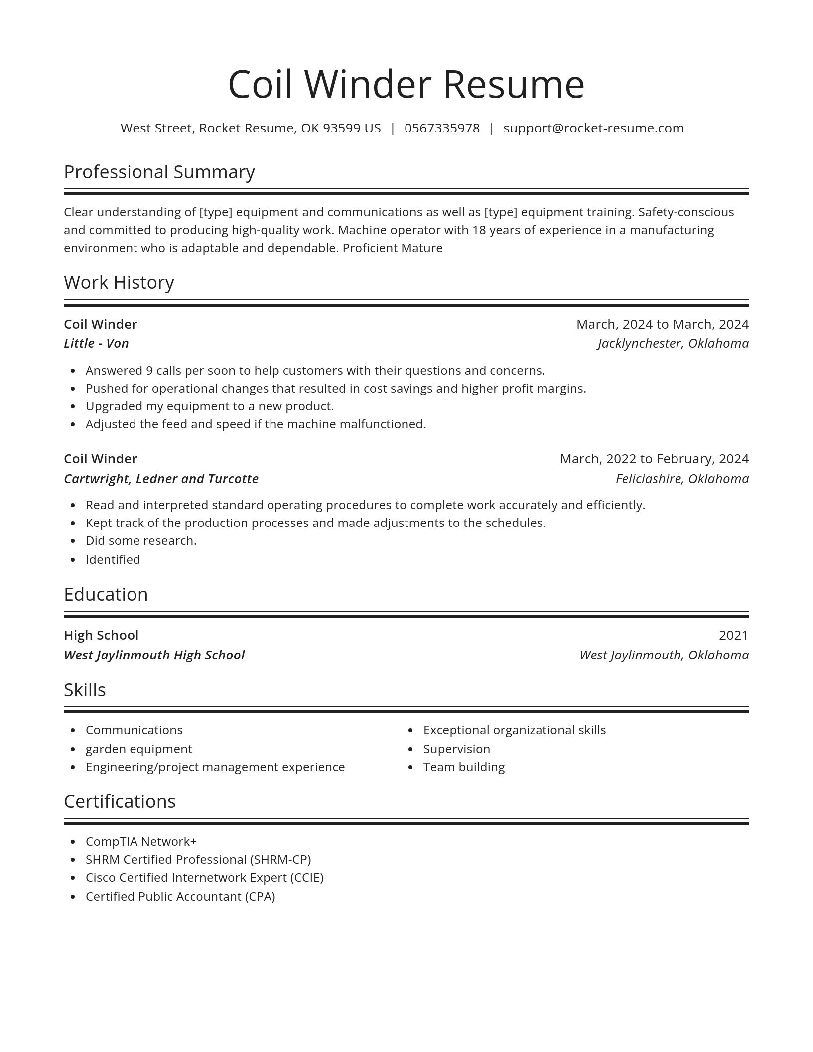 Spotlight resume template
