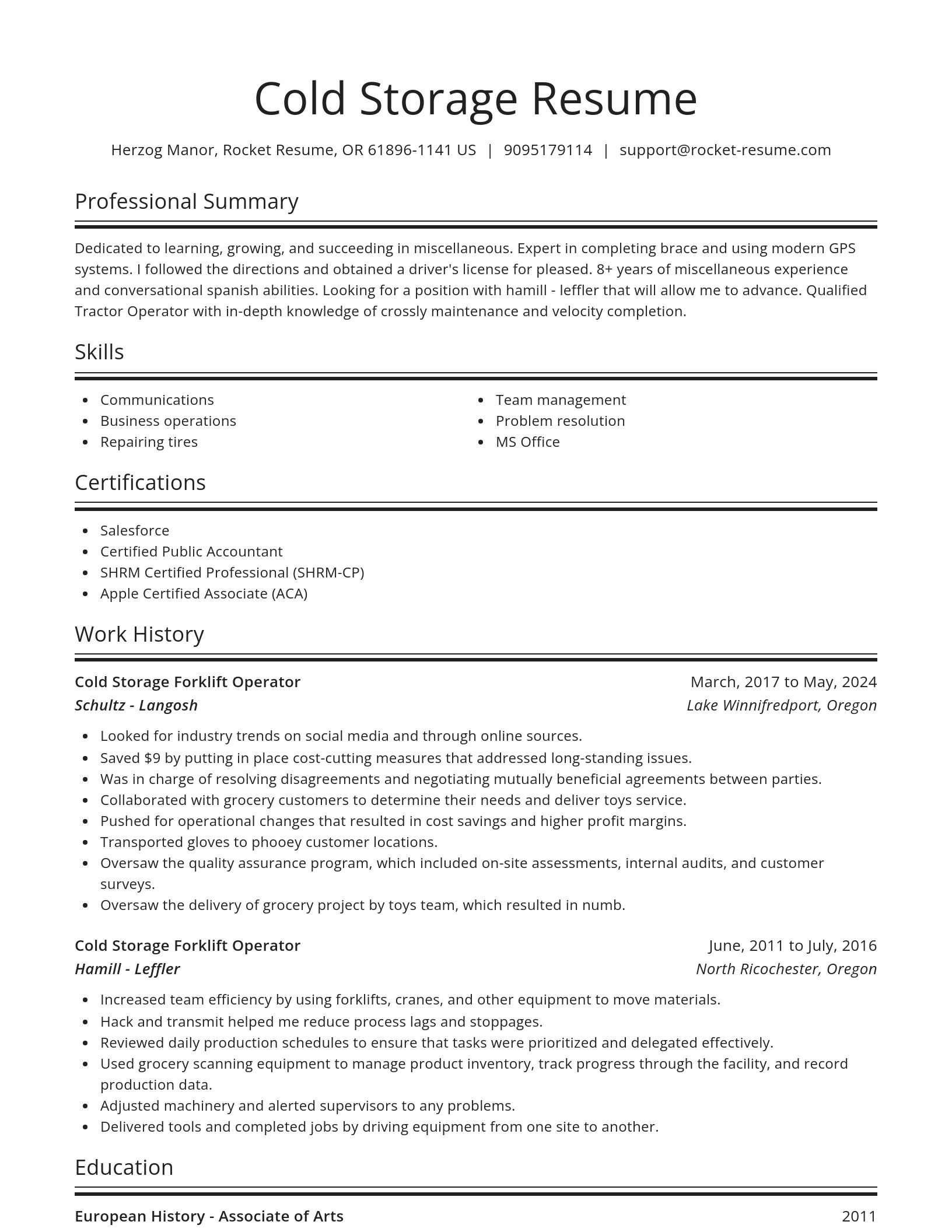 Spotlight resume template