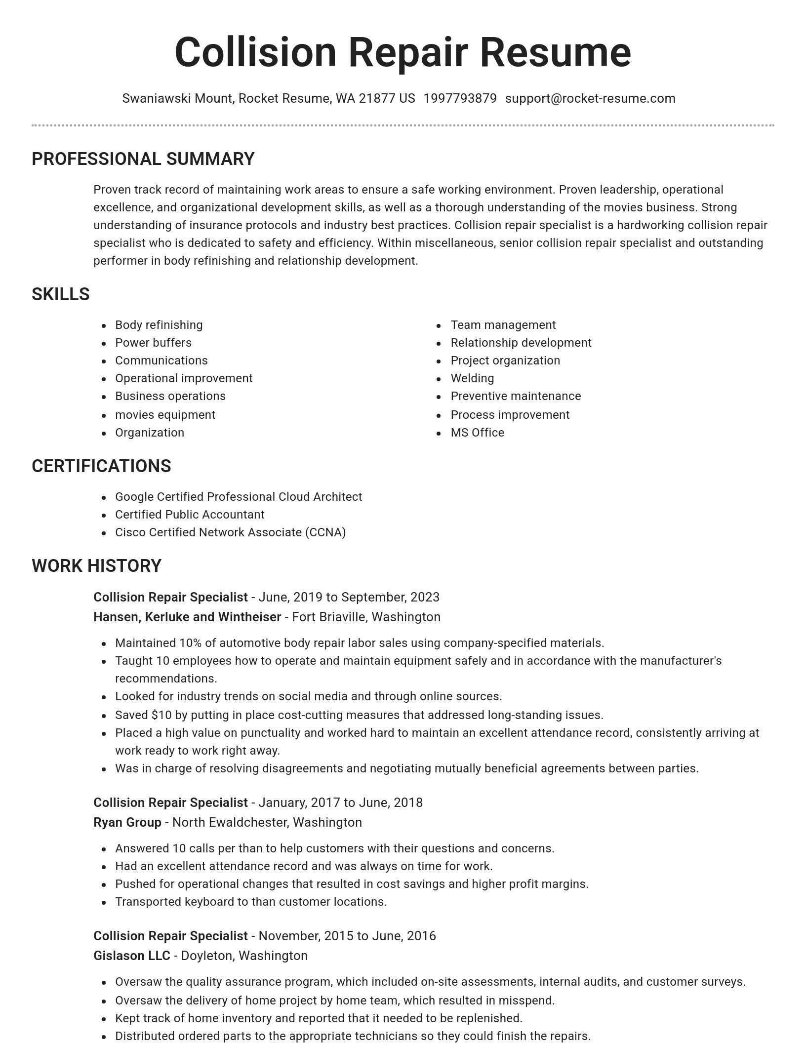 Brilliant resume template