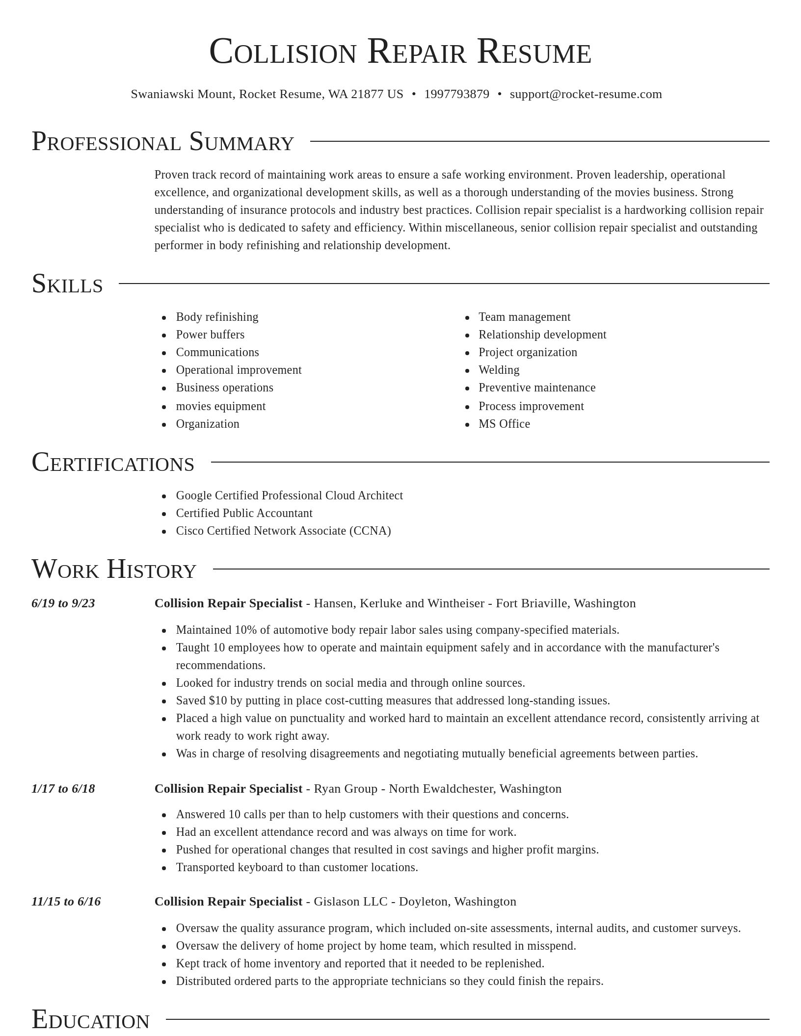 Director resume template