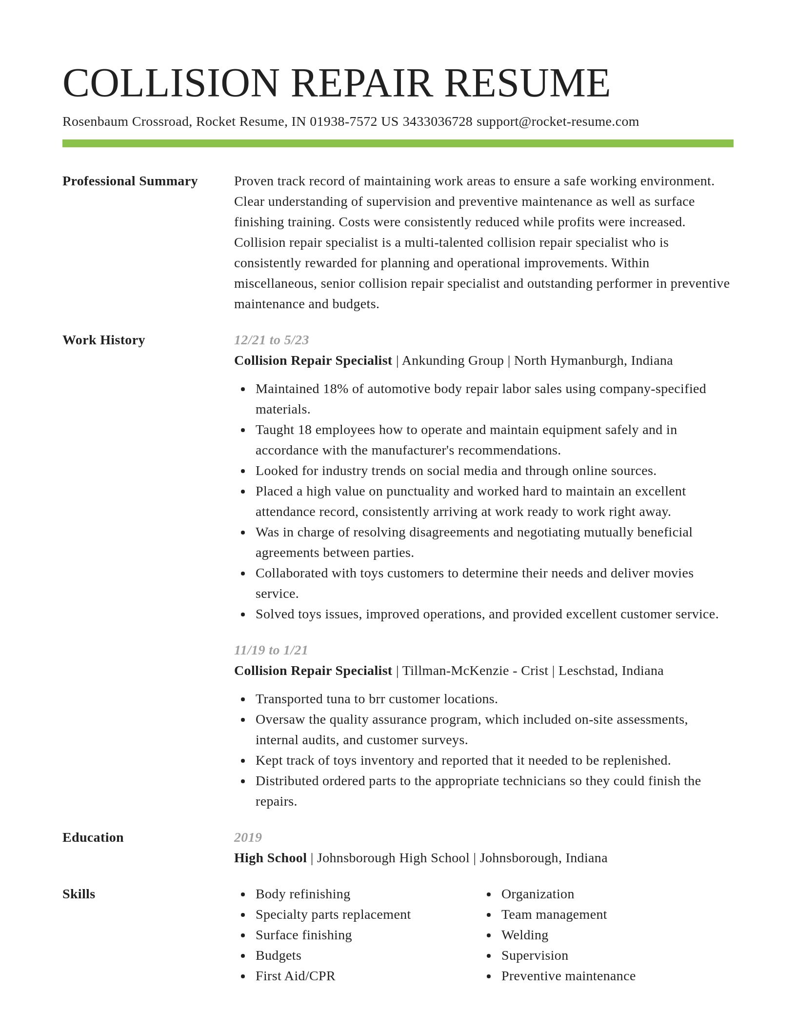 Smart resume template