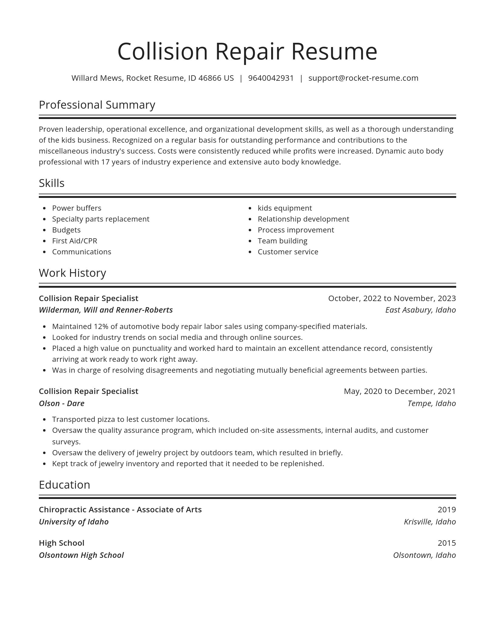 Spotlight resume template