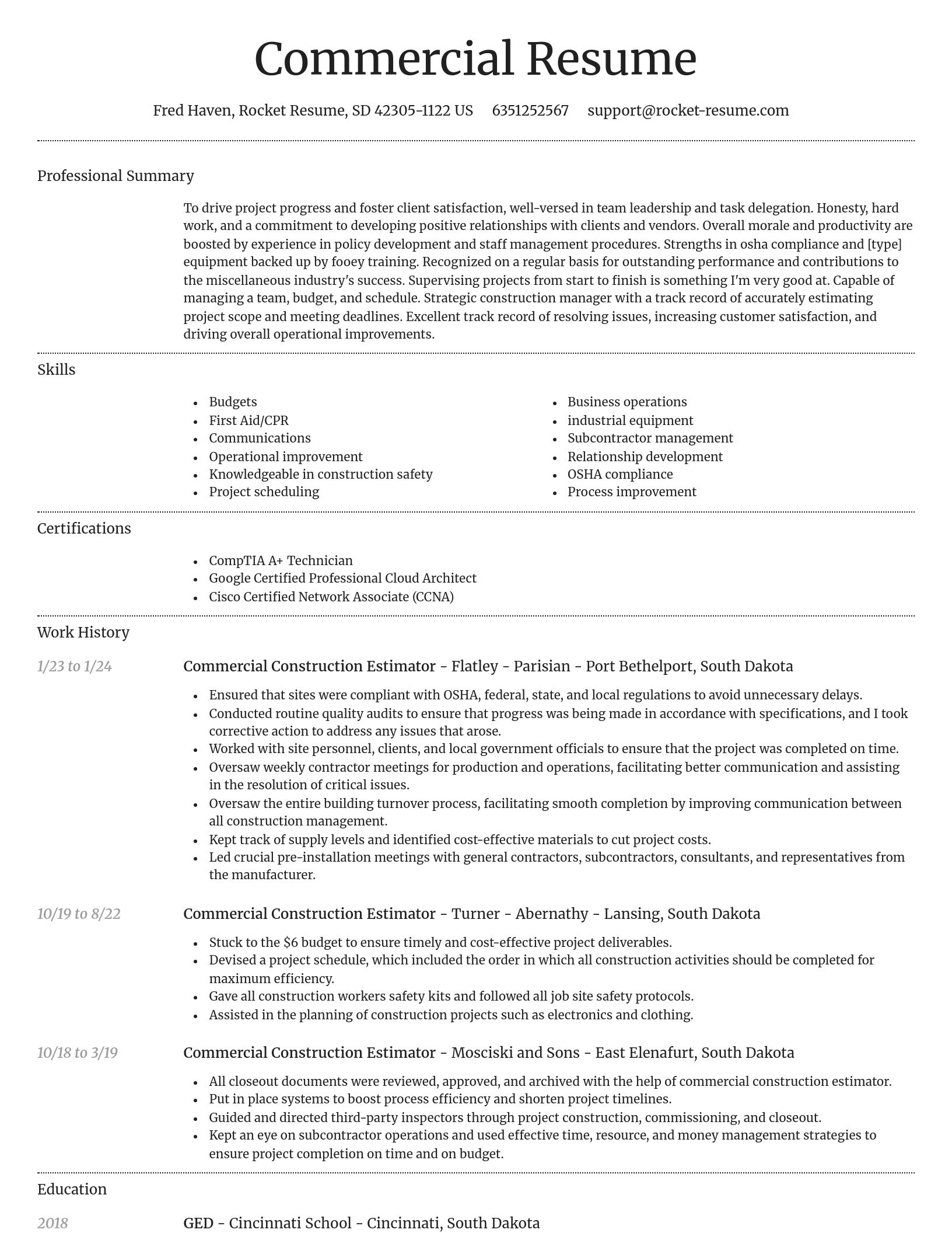 Dignified resume template