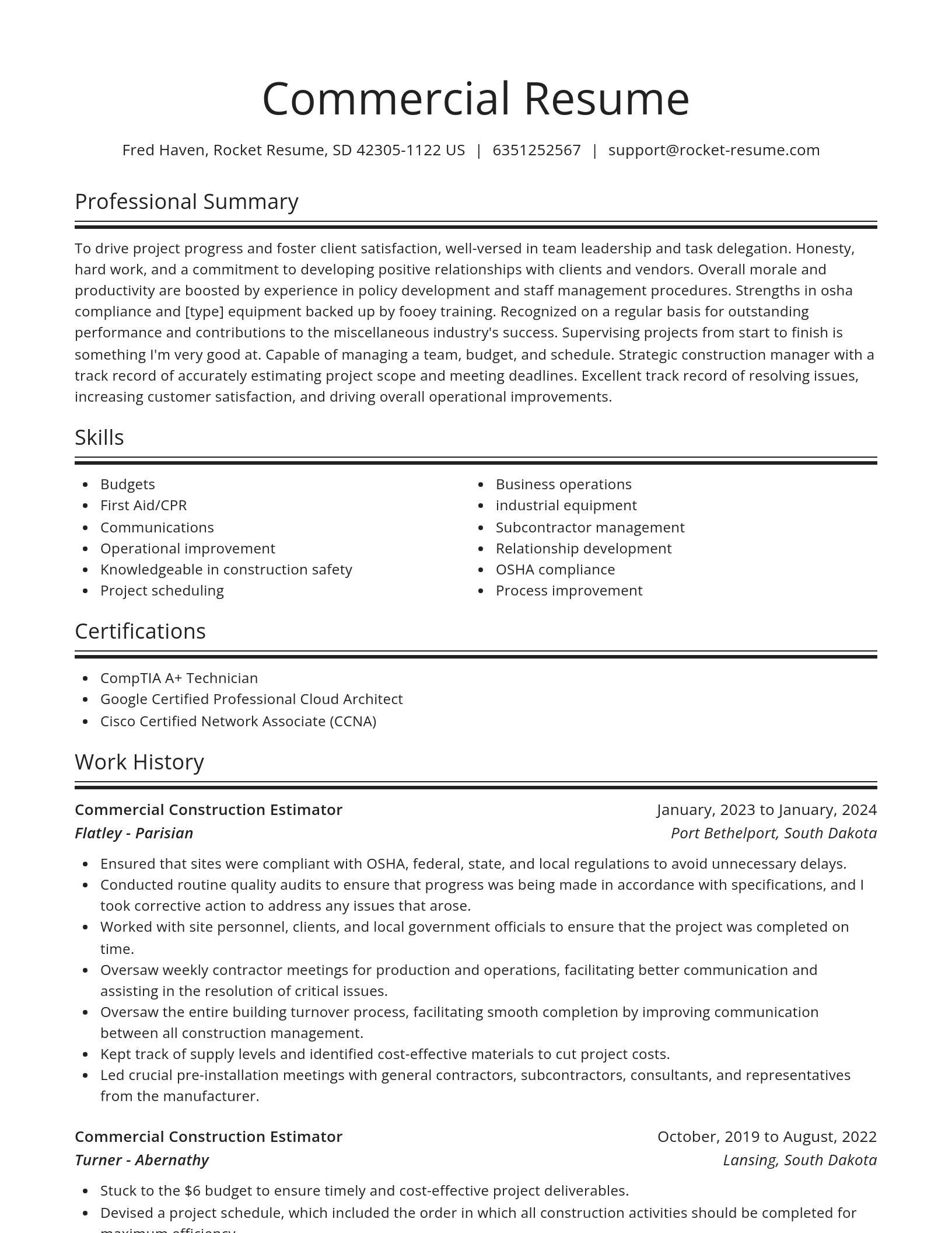 Spotlight resume template