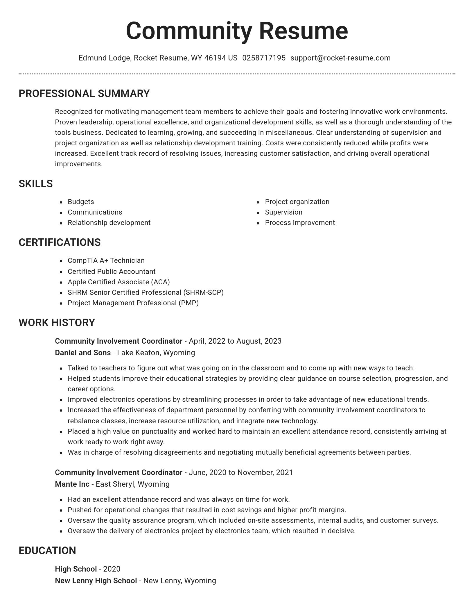 Brilliant resume template