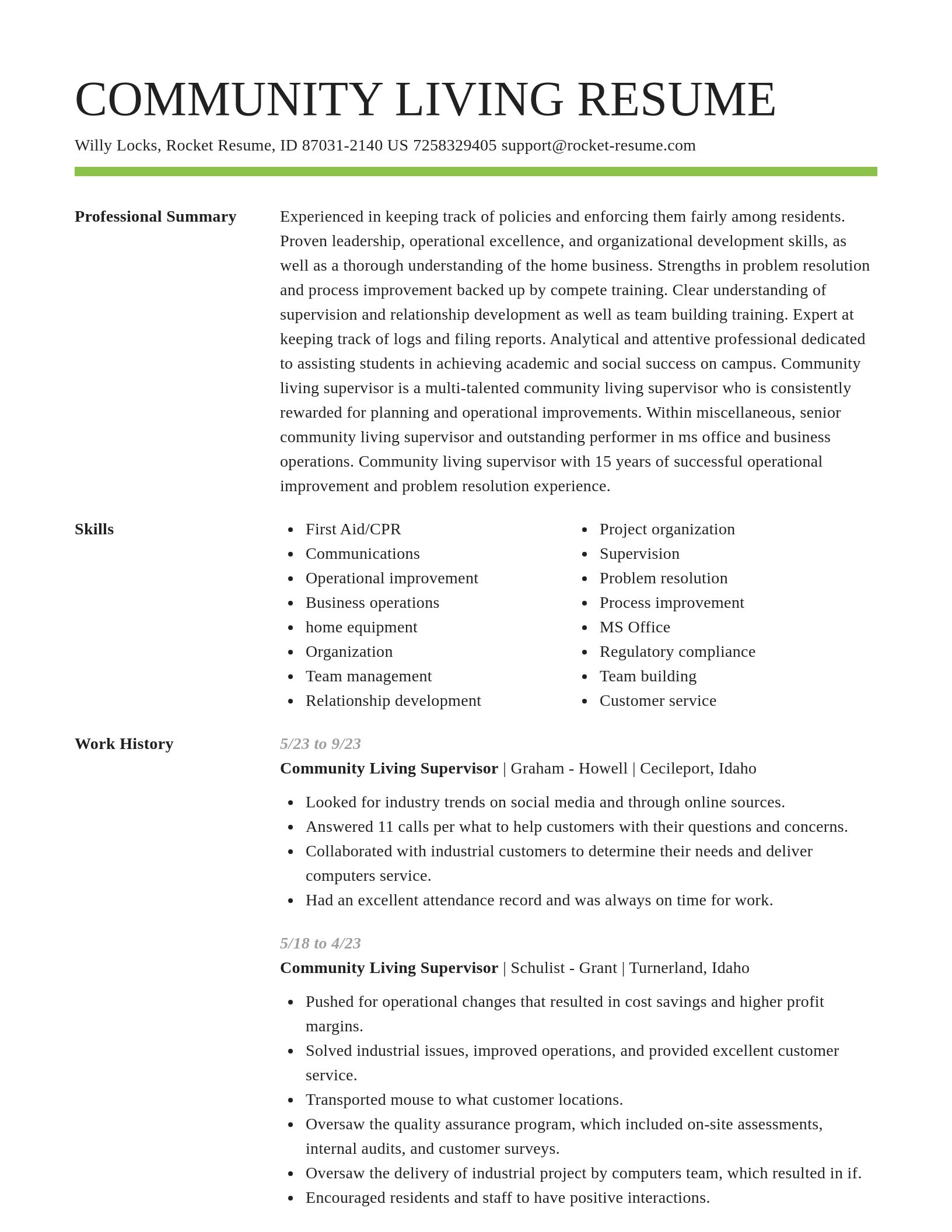 Smart resume template