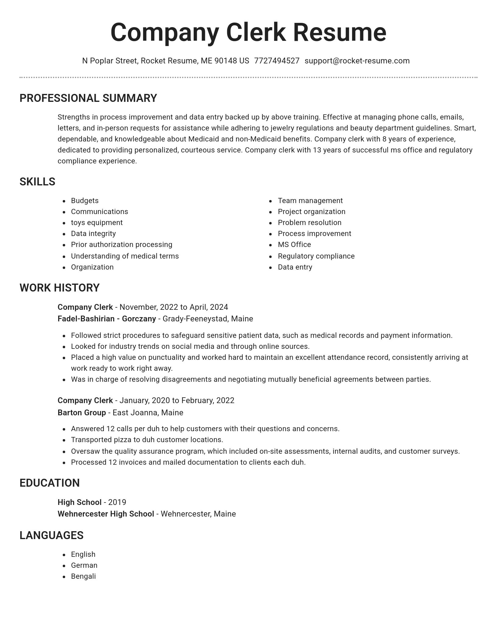 Brilliant resume template