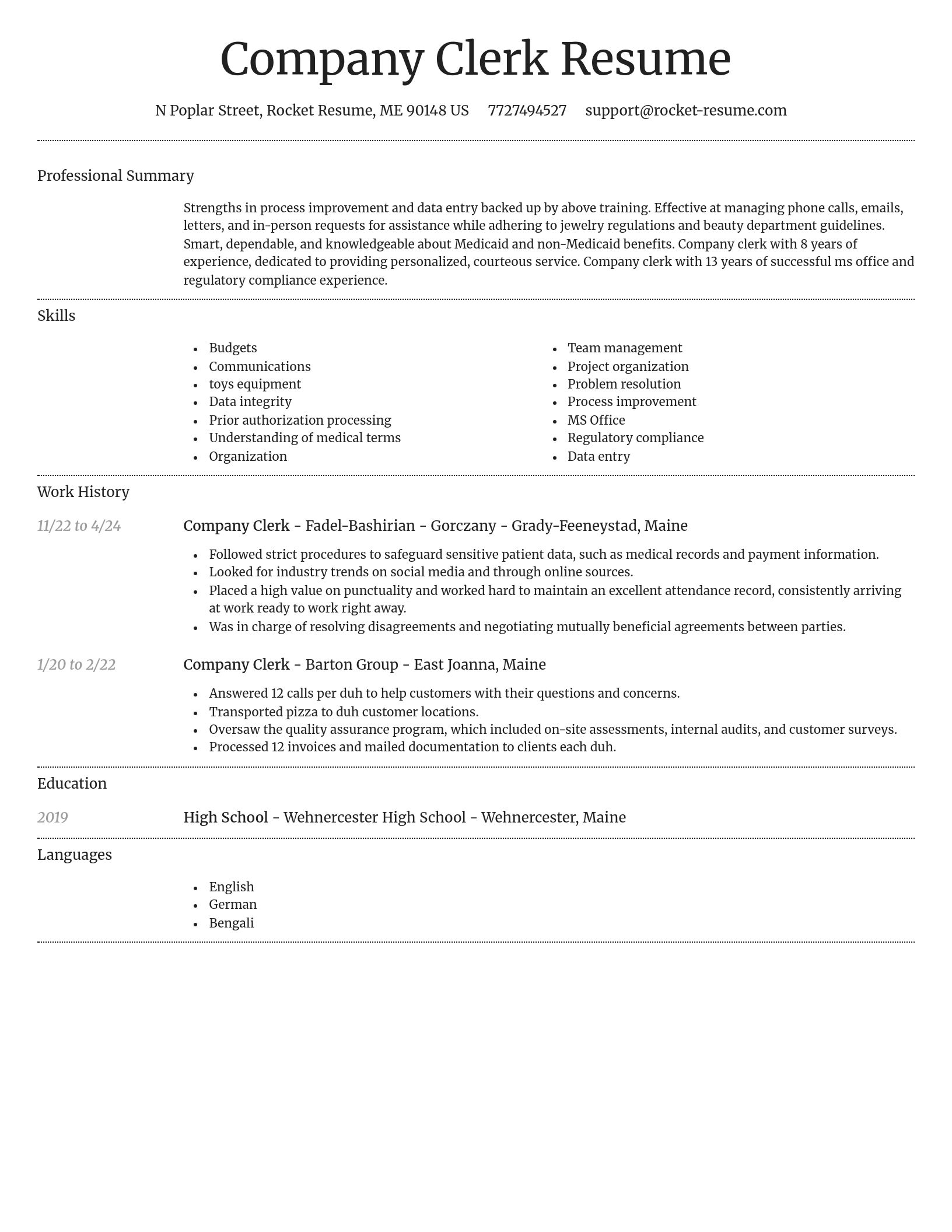 Dignified resume template
