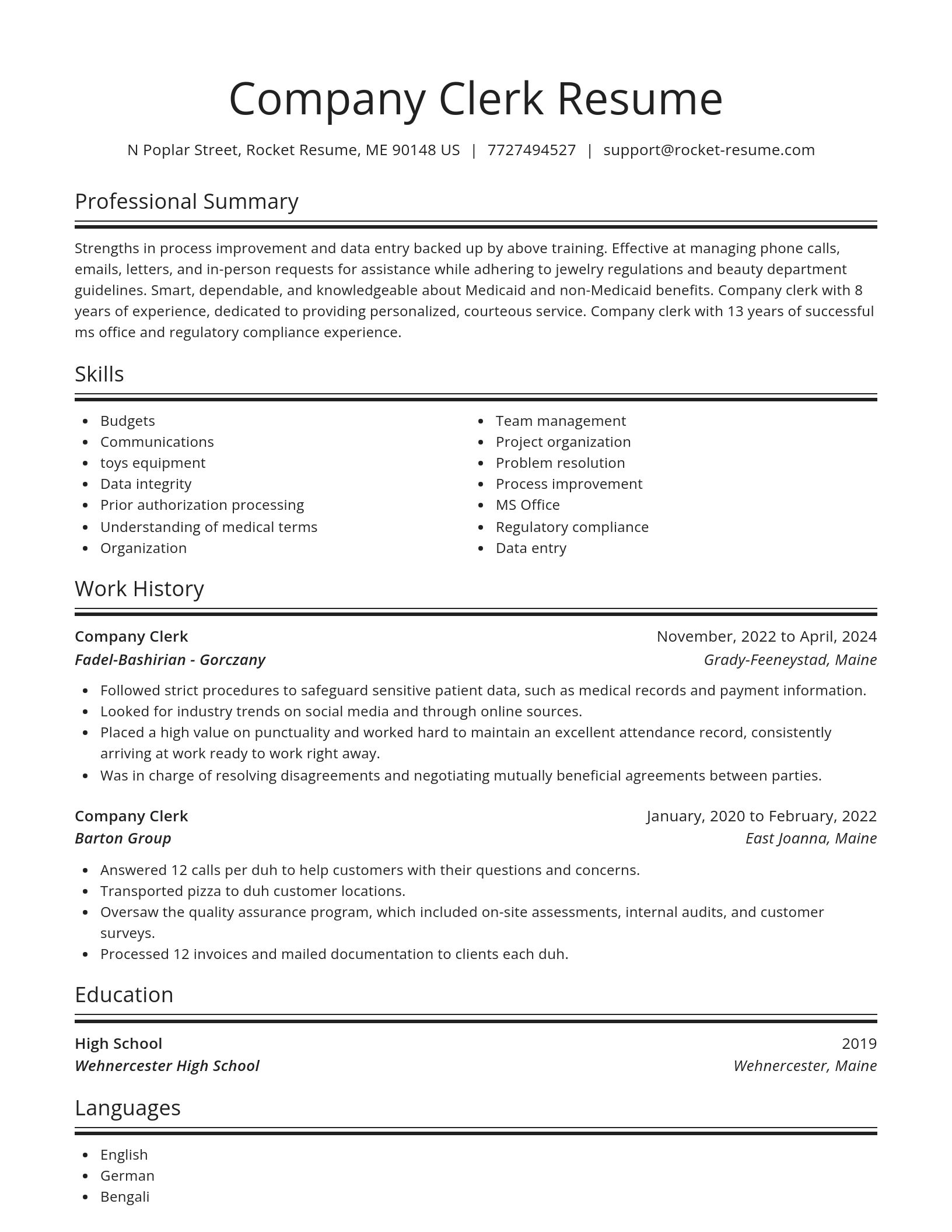 Spotlight resume template