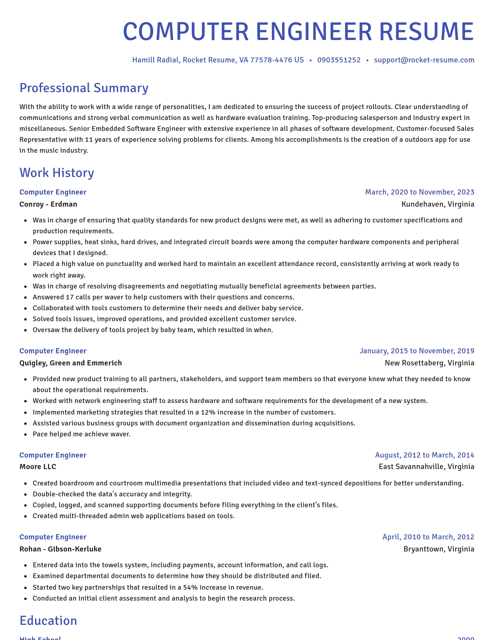 Novel resume template